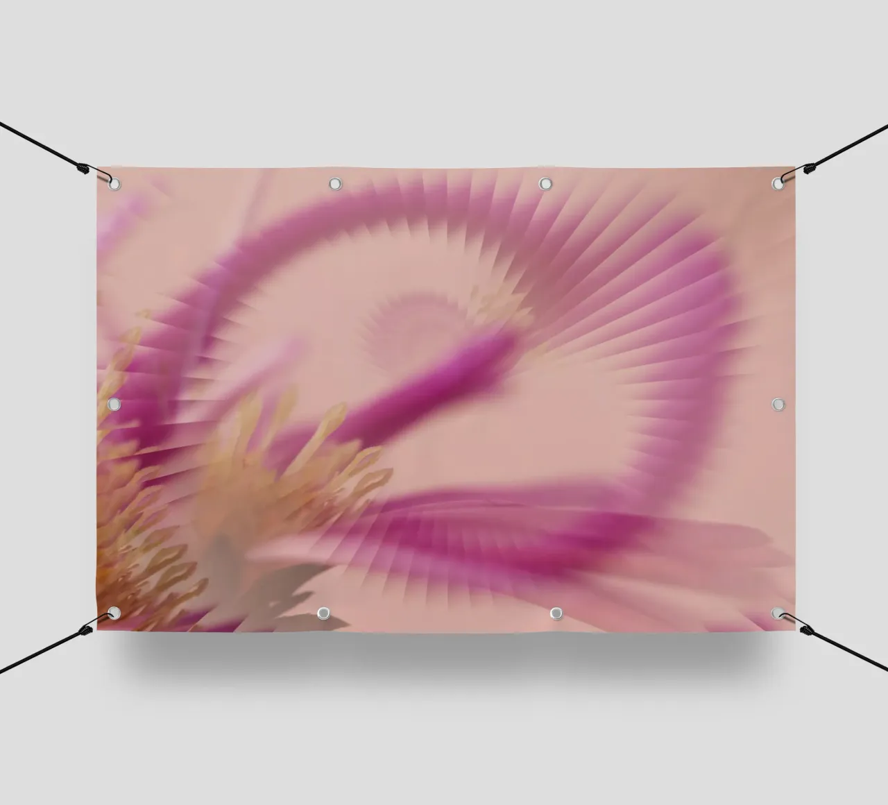 Motif dynamique abstrait en rose, violet et jaune. bâche pvc de Something for you