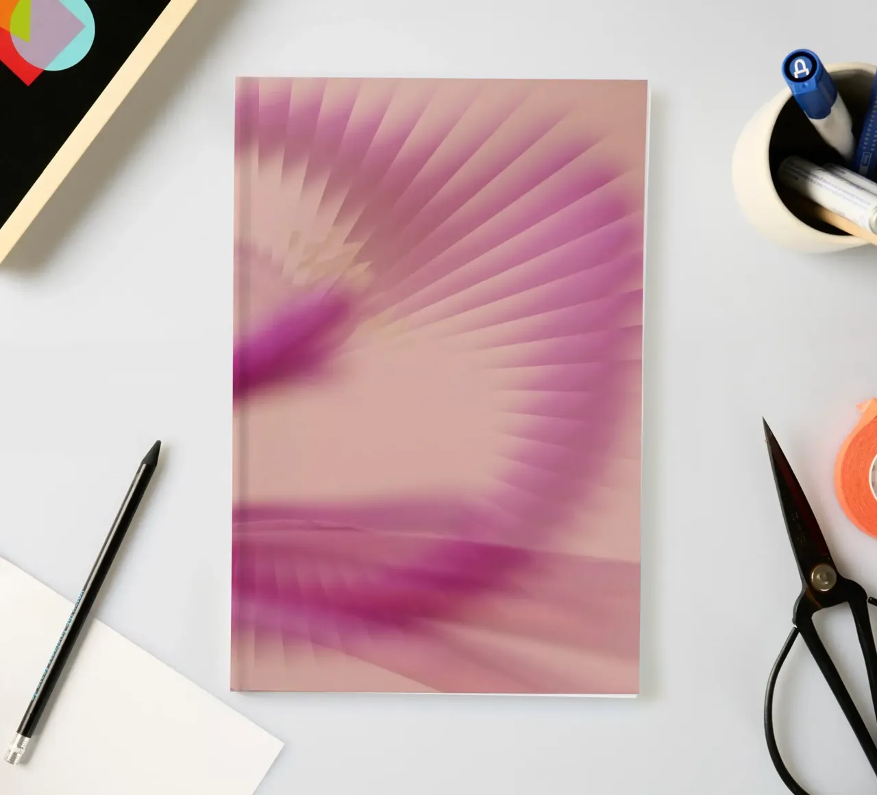Abstract dynamic pattern in pink, purple and yellow. notebook by Something for you