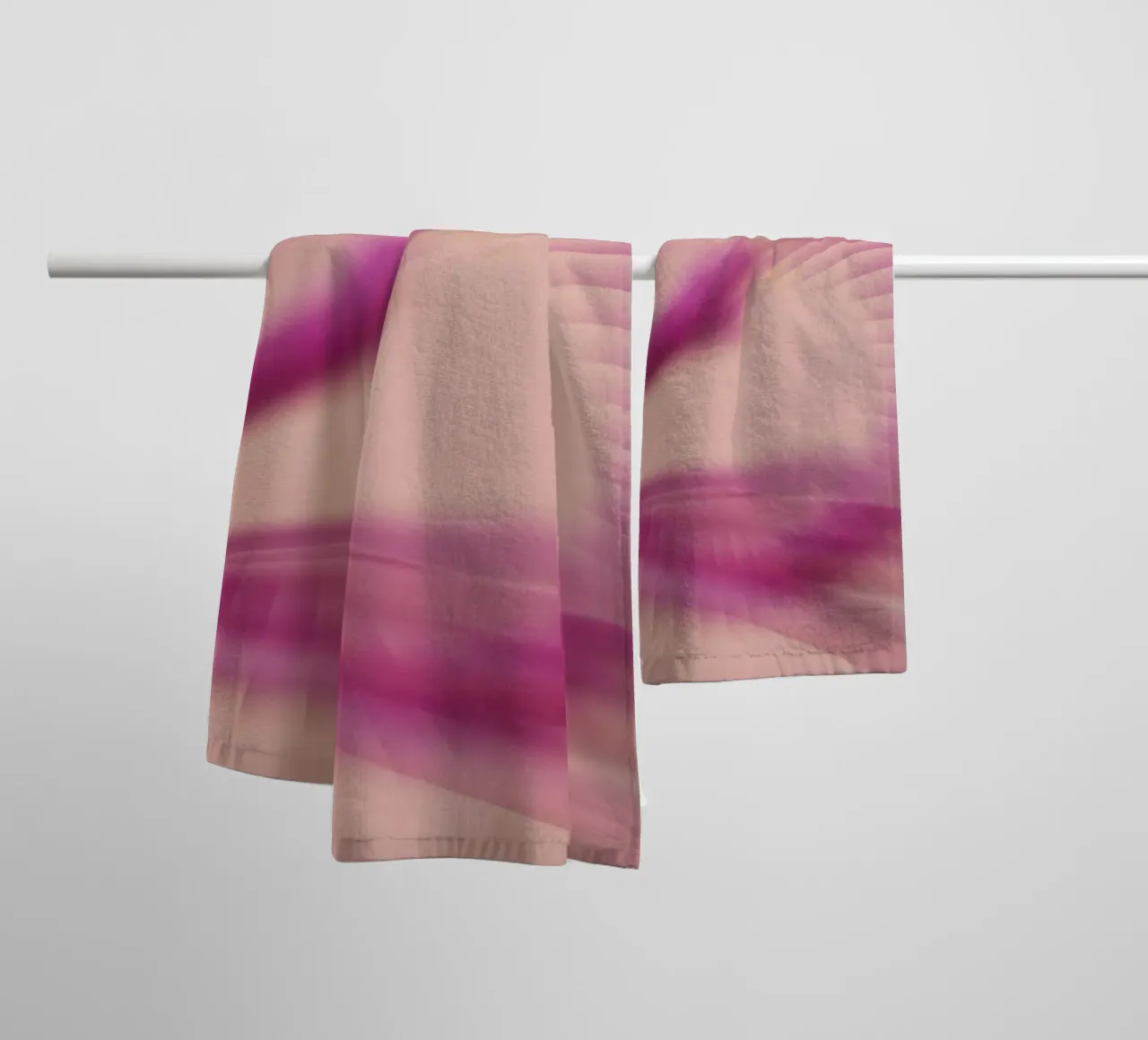 Abstract dynamic pattern in pink, purple and yellow. towel by Something for you