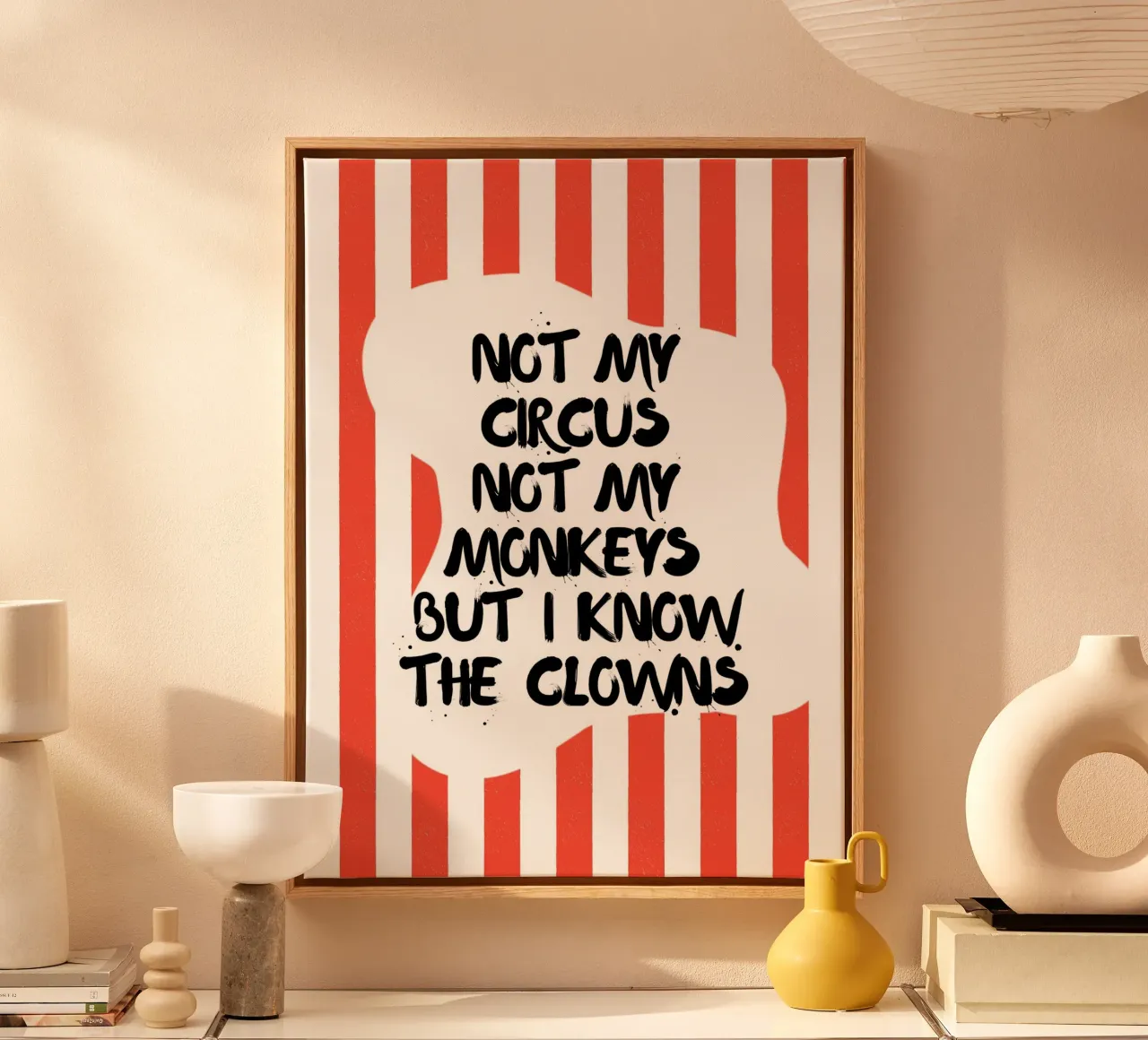 NON È IL MIO CIRCO, NON SONO LE MIE SCIMMIE, MA CONOSCO I PAGLIACCI. tela da ArtDesign by KBK