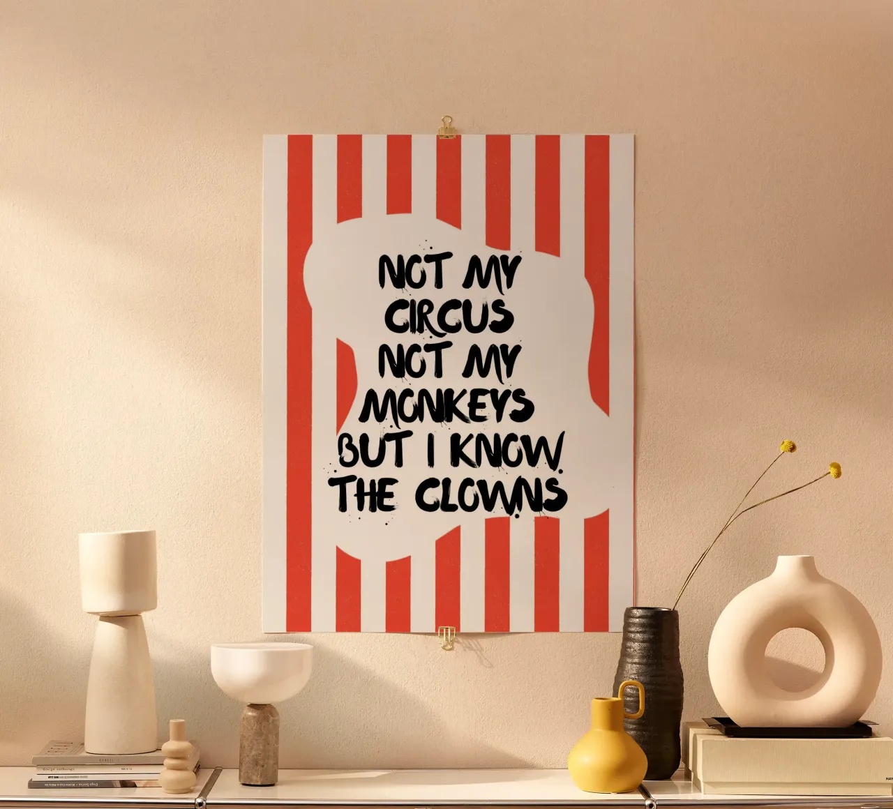 NON È IL MIO CIRCO, NON SONO LE MIE SCIMMIE, MA CONOSCO I PAGLIACCI. carta hahnemühle da ArtDesign by KBK
