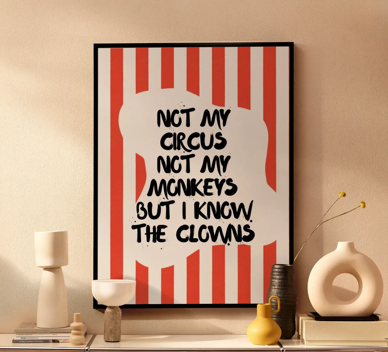 NON È IL MIO CIRCO, NON SONO LE MIE SCIMMIE, MA CONOSCO I PAGLIACCI. carta hahnemühle da ArtDesign by KBK
