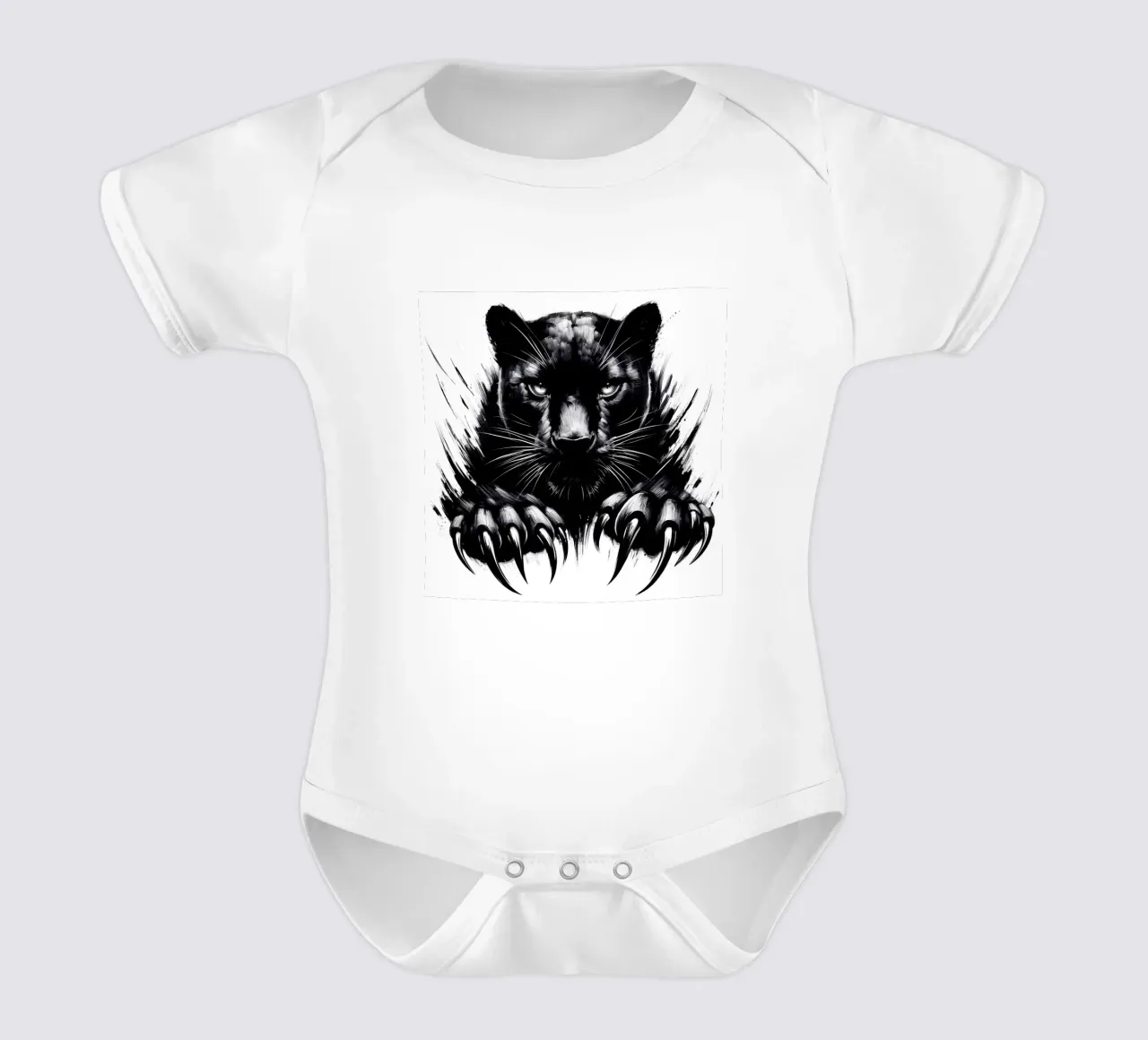 FEROCE PANTERA NERA body neonato maniche corte da ARTOMATIC