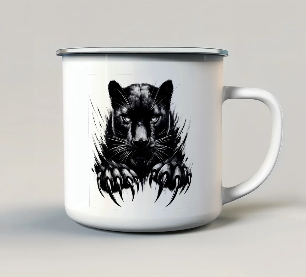 FEROCE PANTERA NERA tazza in smalto da ARTOMATIC