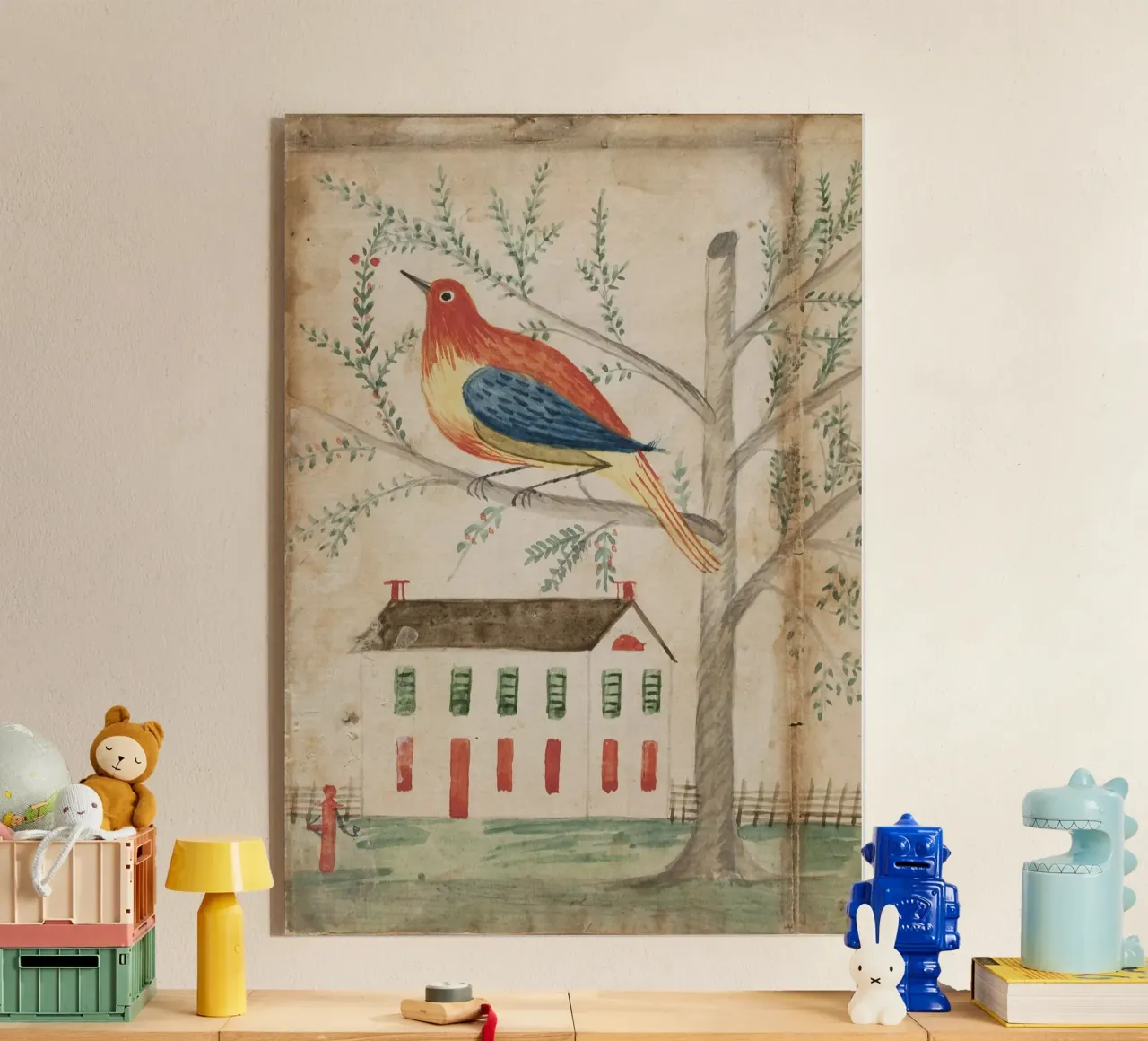 House and Bird on a Tree plexiglass da vintageshop
