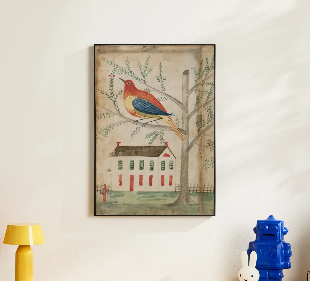 House and Bird on a Tree alluminio dibond da vintageshop