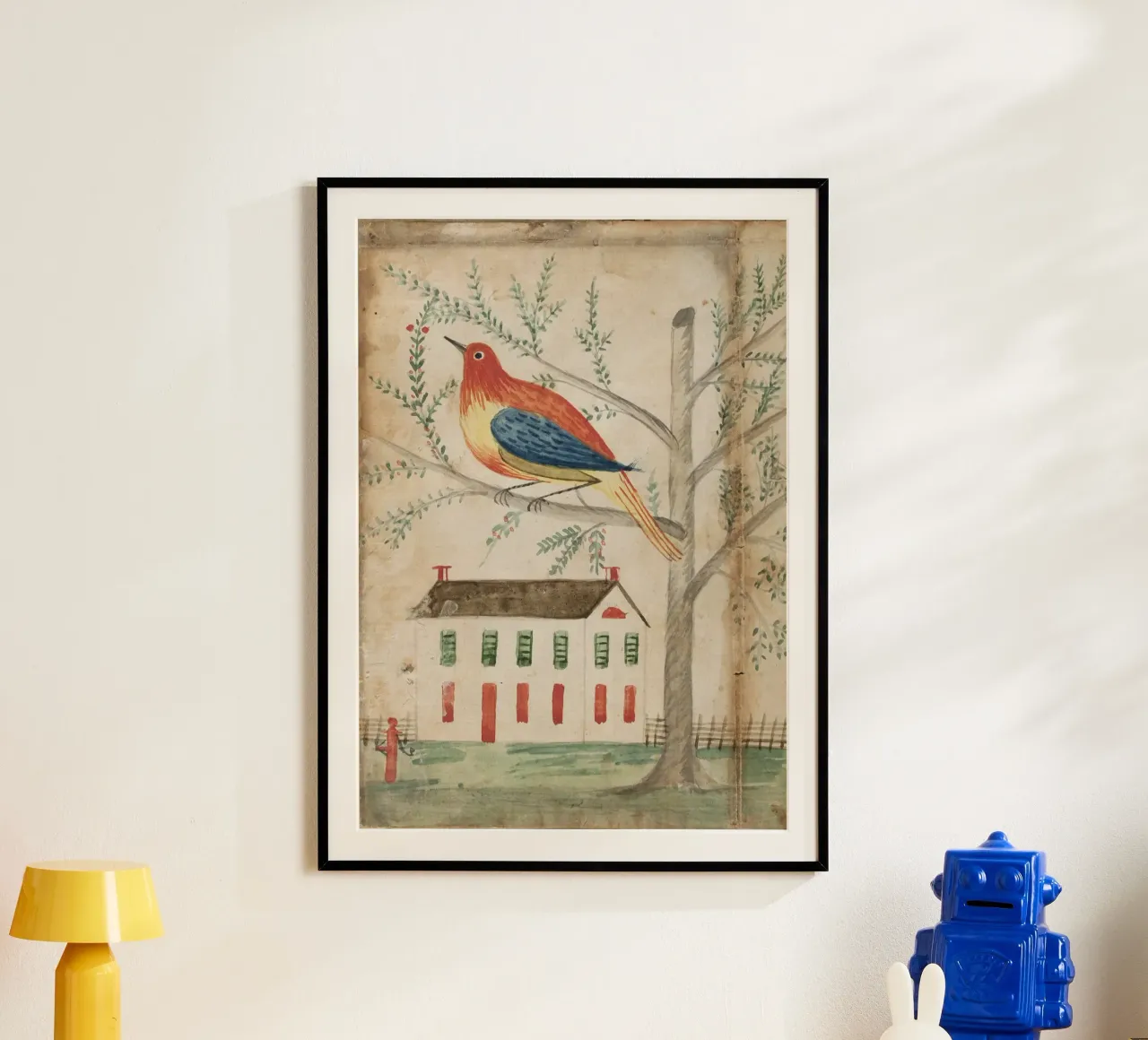 House and Bird on a Tree carta hahnemühle da vintageshop