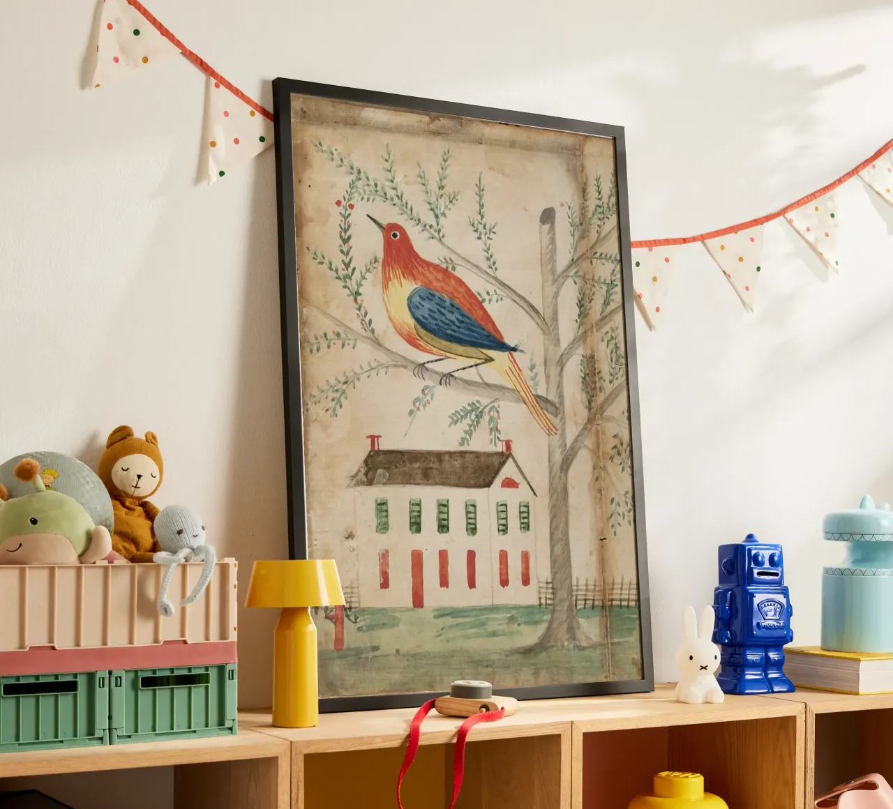 House and Bird on a Tree carta hahnemühle da vintageshop