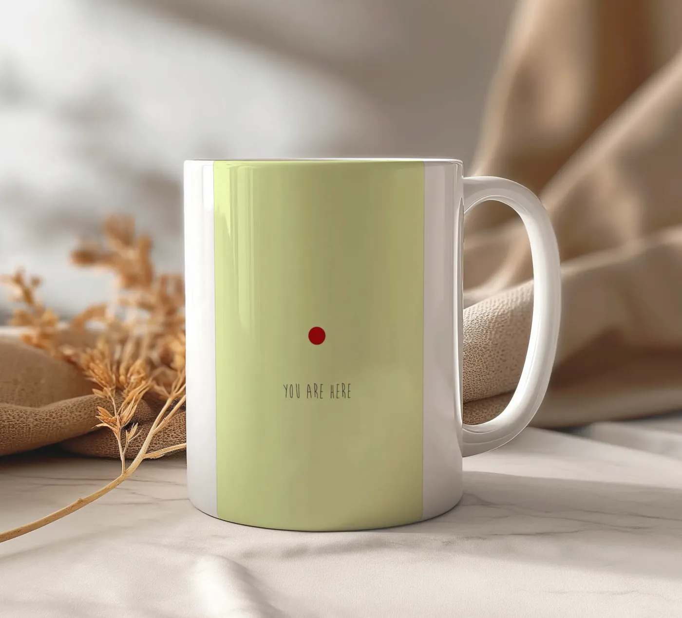 Here ceramic mug by Trabolt Design
