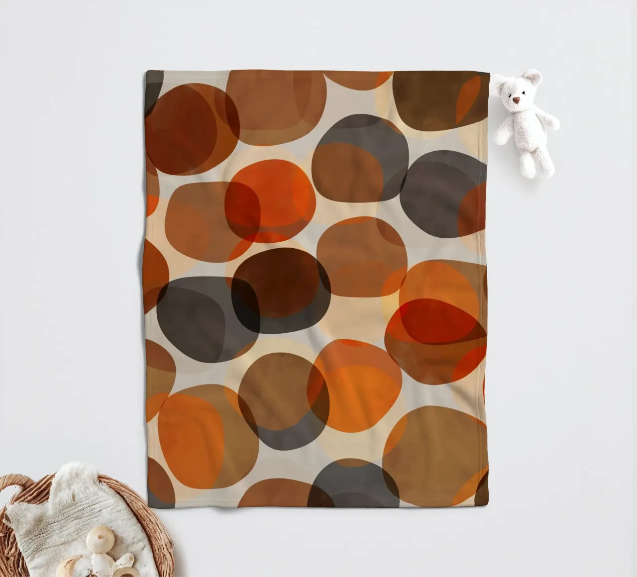 Autumn Stones | Minimalist Fall Colored Shapes Abstract coperta in pile da sabidussi