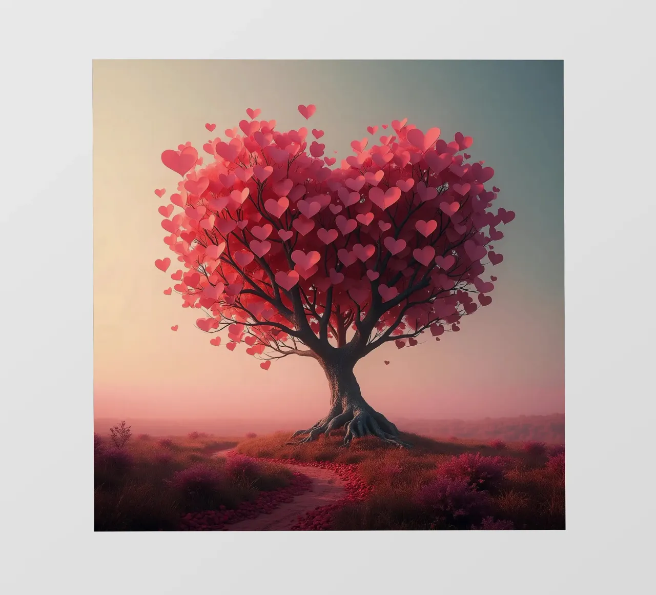 Albero con cuori_1 telo in pvc da Pink- und LoveArt by LK