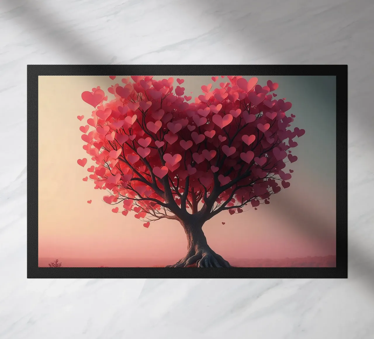 Albero con cuori_1 zerbino da Pink- und LoveArt by LK