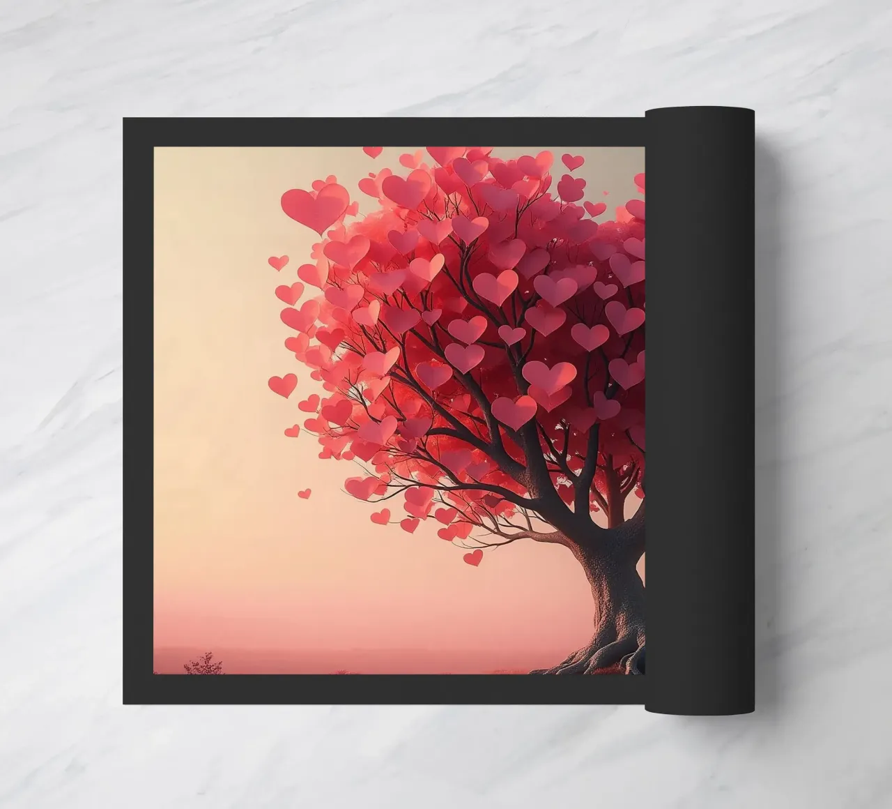 Albero con cuori_1 zerbino da Pink- und LoveArt by LK