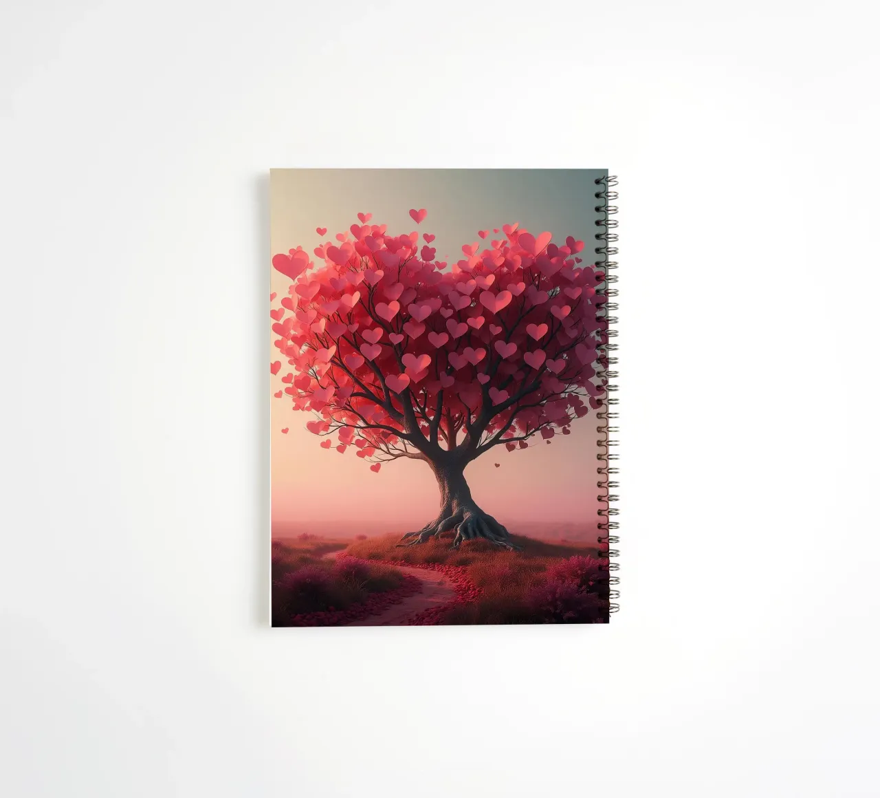 Tree with hearts_1 spiral notebook by Pink- und LoveArt by LK