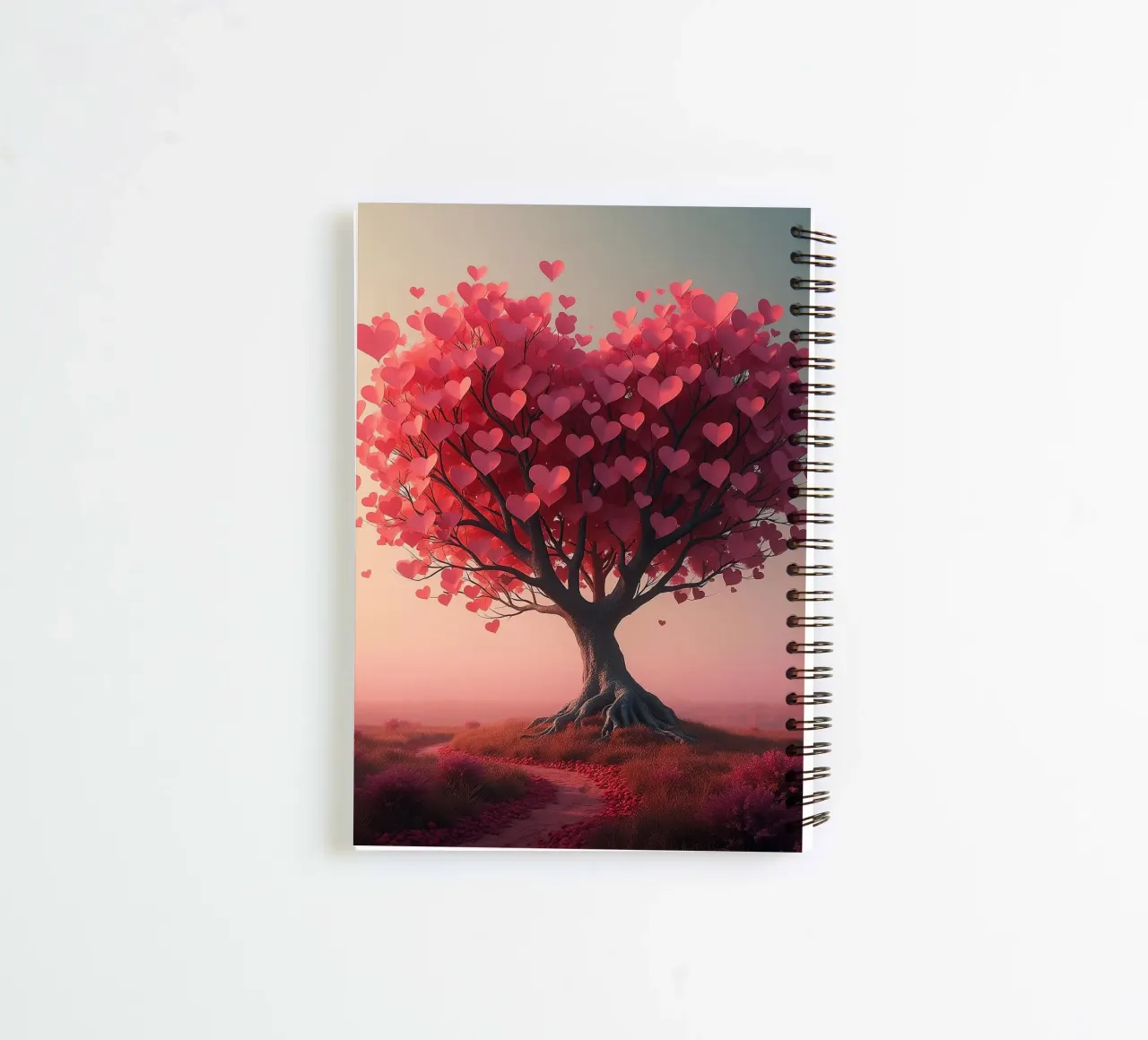 Tree with hearts_1 spiral notebook by Pink- und LoveArt by LK