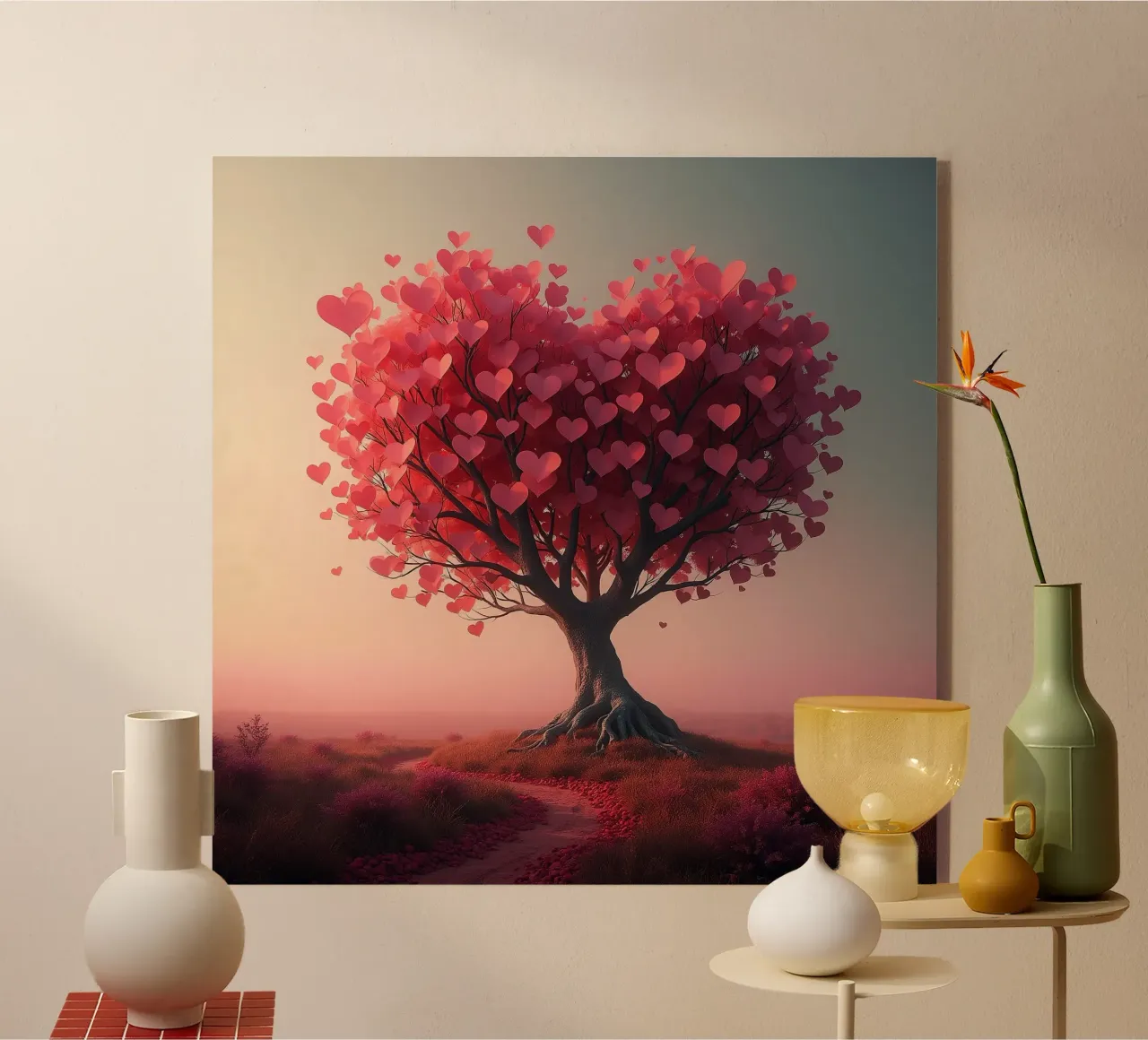 Albero con cuori_1 plexiglass da Pink- und LoveArt by LK