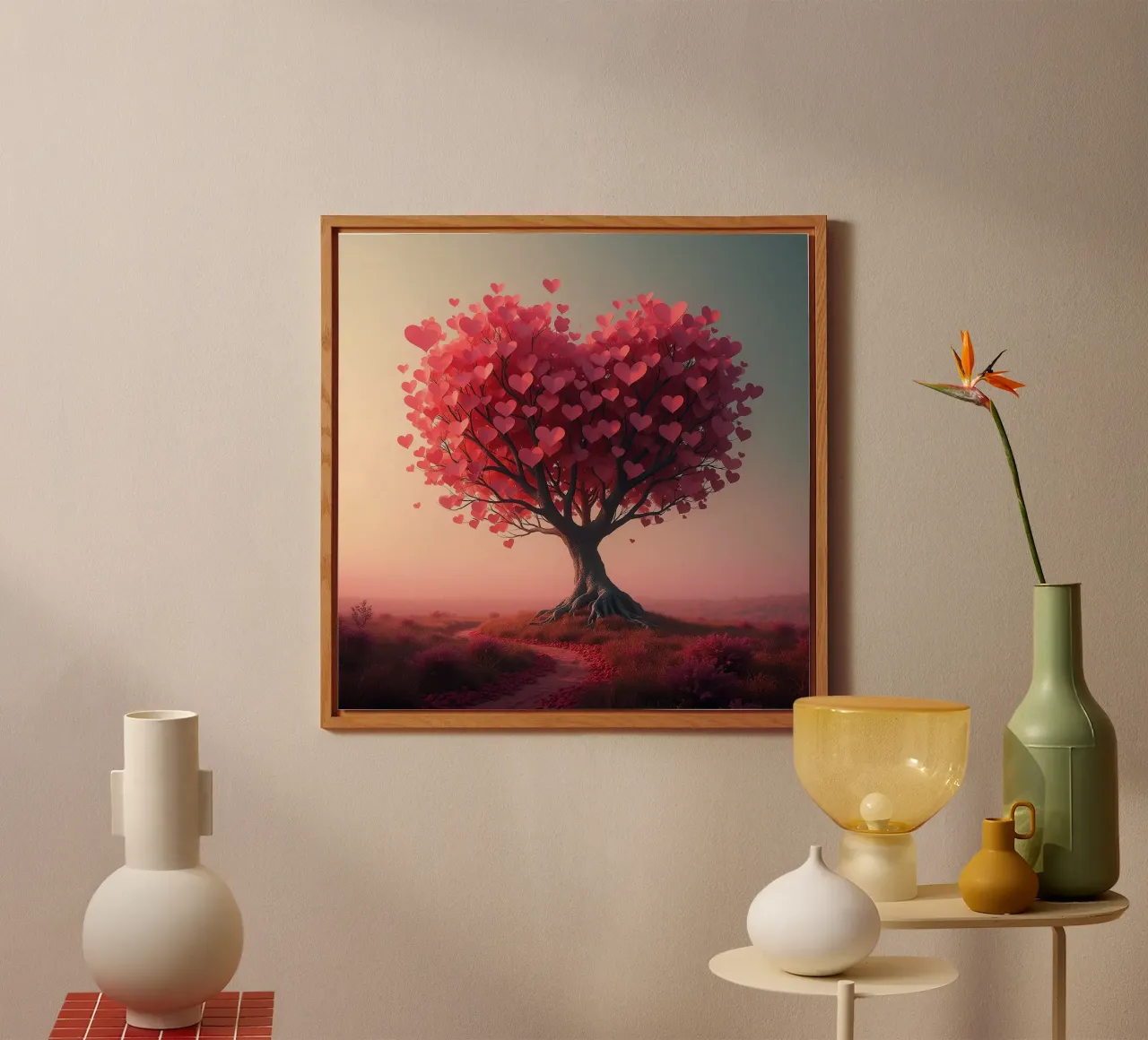 Albero con cuori_1 alluminio dibond da Pink- und LoveArt by LK