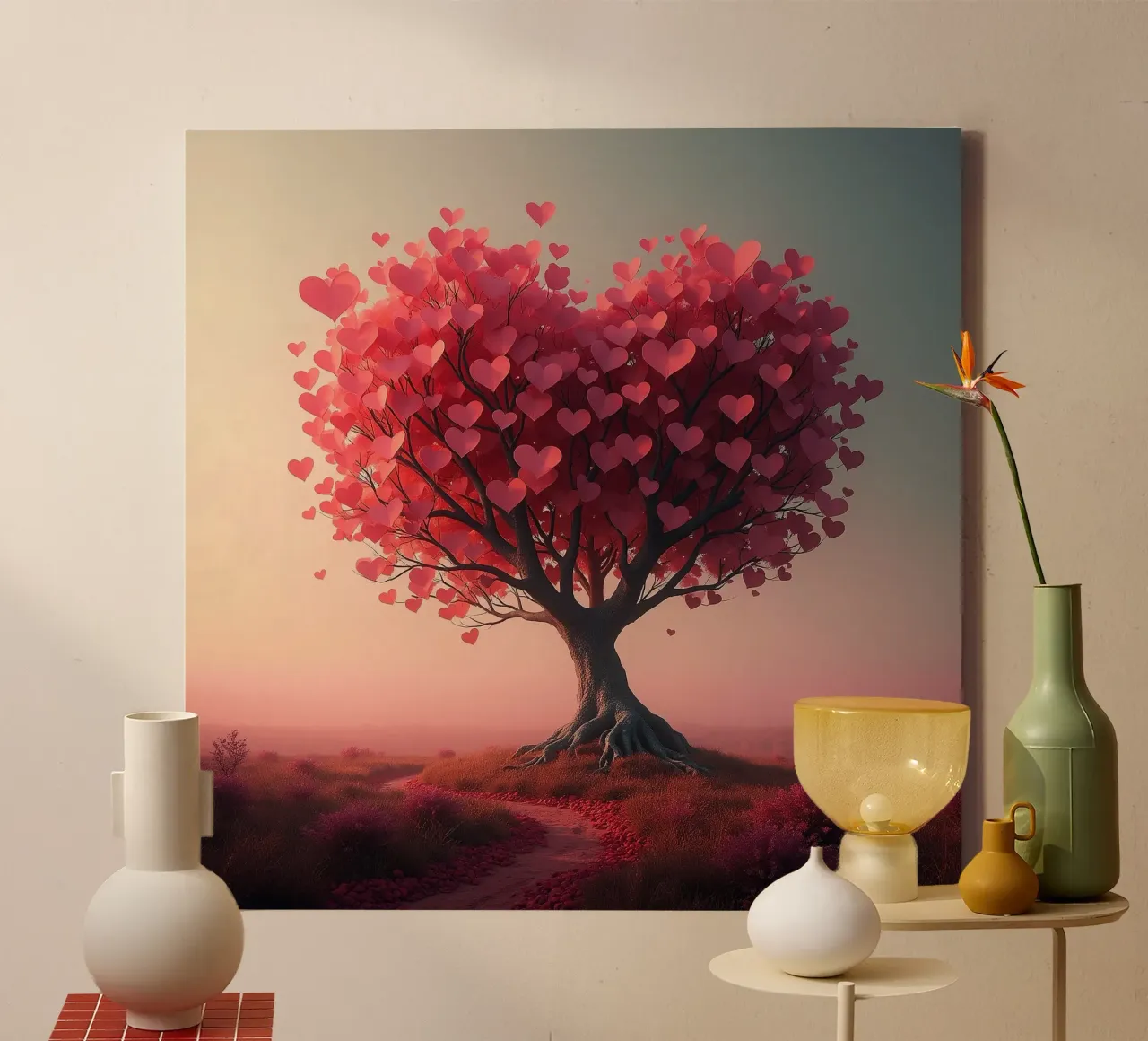 Tree with hearts_1 canvas by Pink- und LoveArt by LK