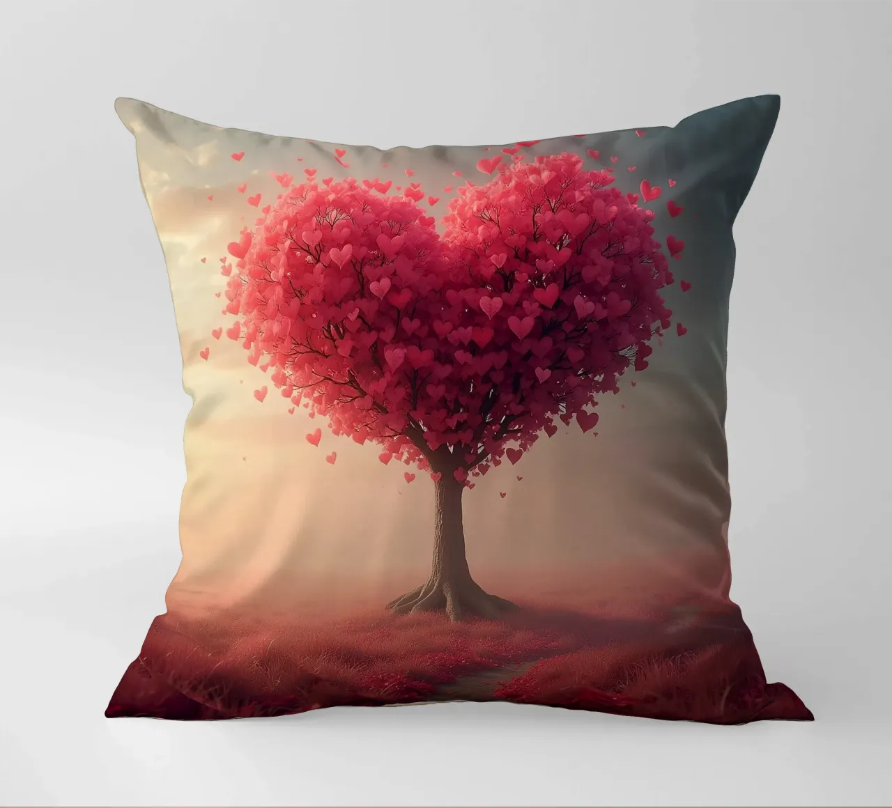 Albero con cuori_2 cuscino da Pink- und LoveArt by LK