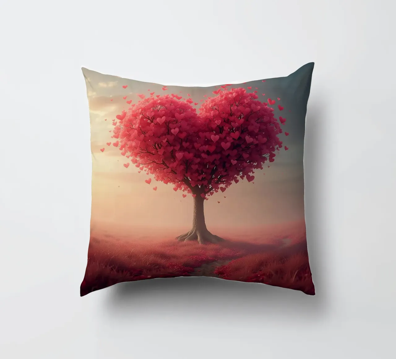 Albero con cuori_2 cuscino da Pink- und LoveArt by LK