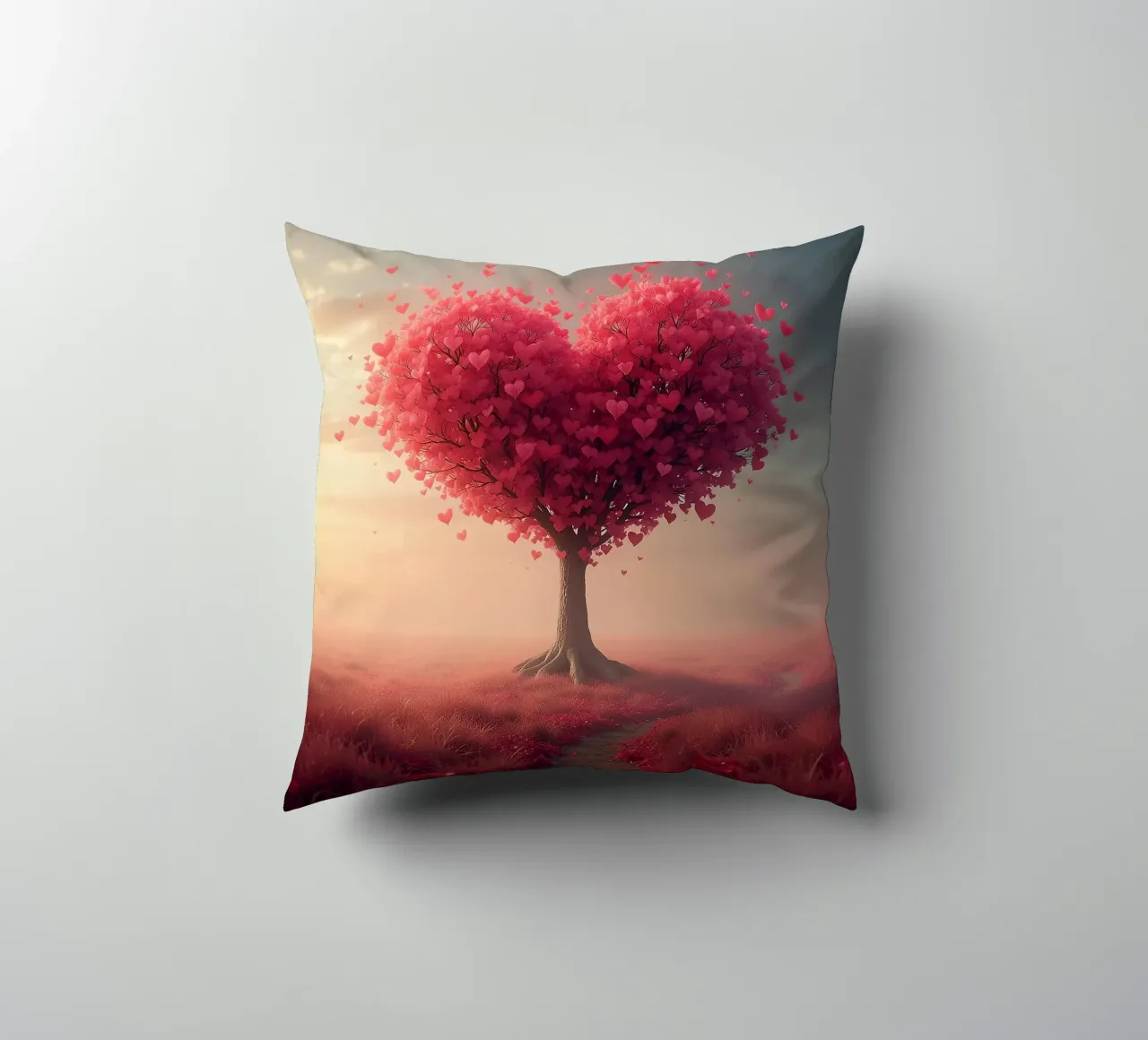 Albero con cuori_2 cuscino da Pink- und LoveArt by LK