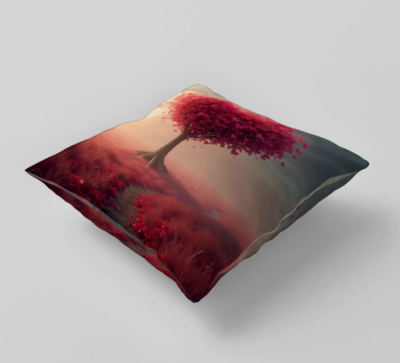 Albero con cuori_2 cuscino da Pink- und LoveArt by LK
