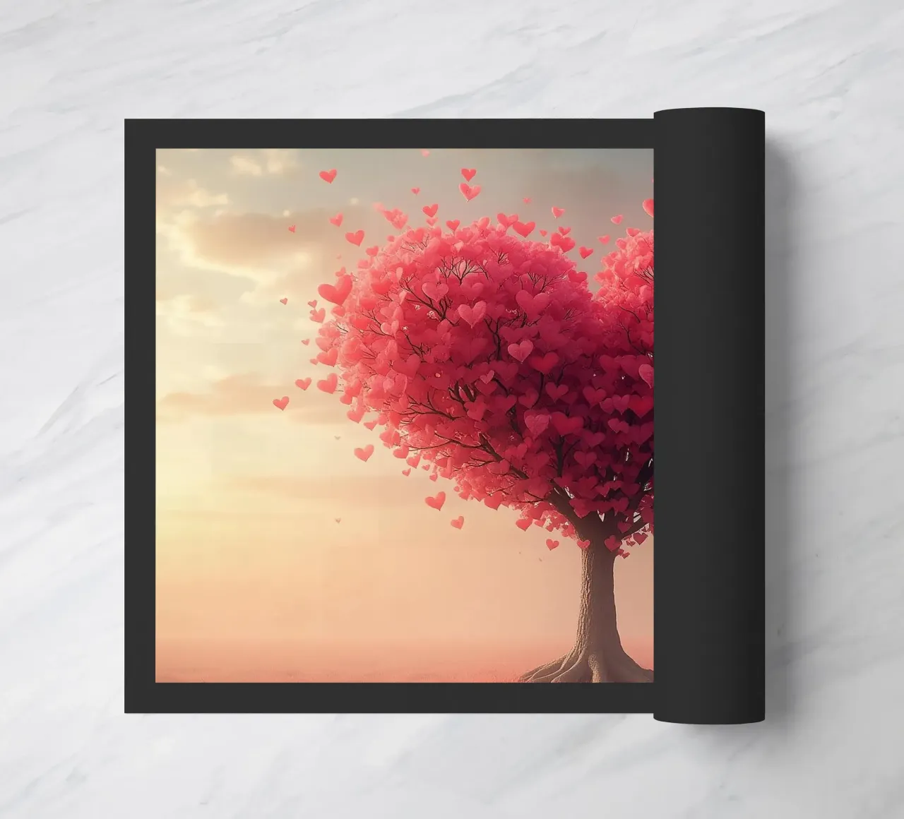 Albero con cuori_2 zerbino da Pink- und LoveArt by LK