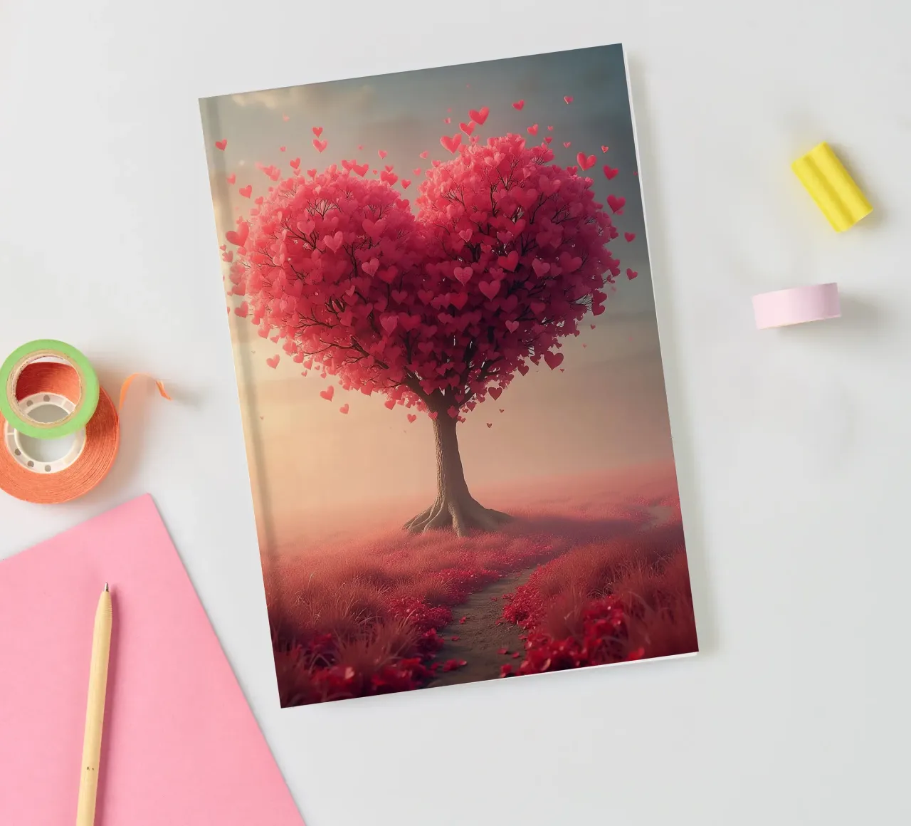 Tree with hearts_2 notebook by Pink- und LoveArt by LK