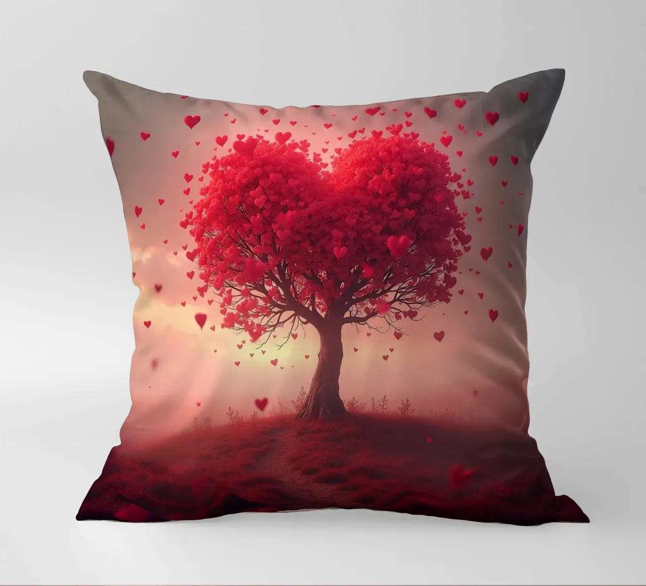 Albero con cuori_3 cuscino da Pink- und LoveArt by LK