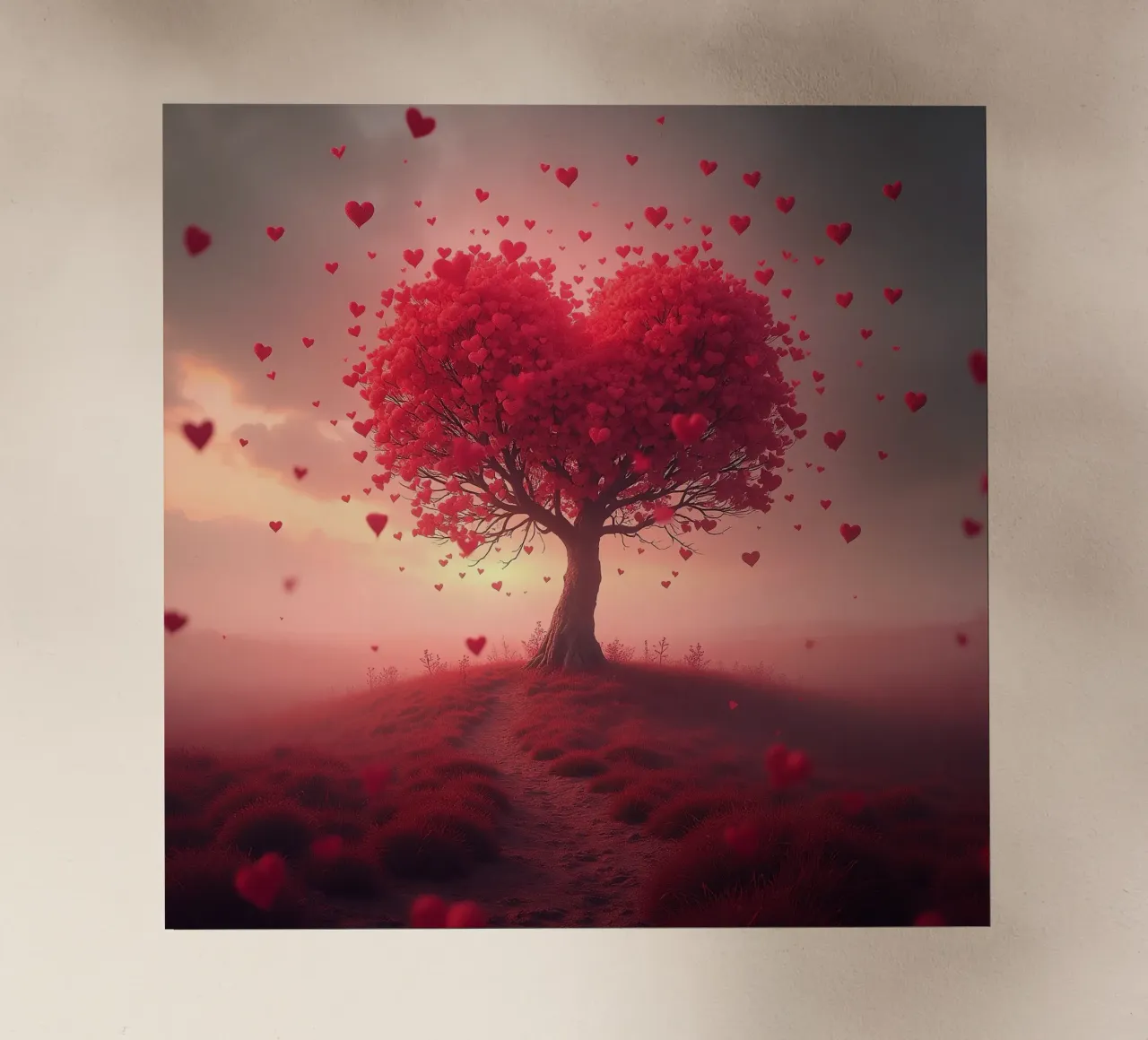 Albero con cuori_3 pellicola backlit da Pink- und LoveArt by LK