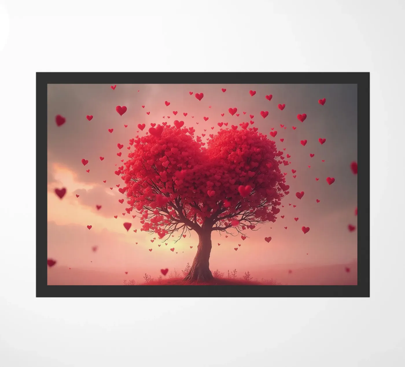 Baum mit Herzen_3 Fußmatte von Pink- und LoveArt by LK