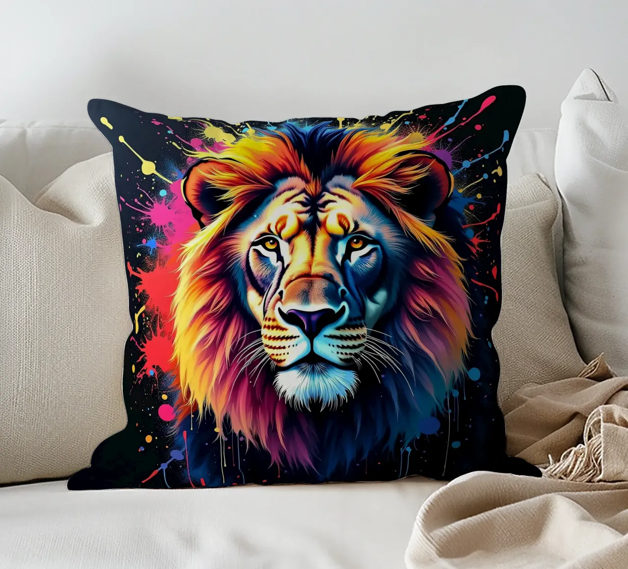 Leone_2 cuscino da Tierisch bunt by LK