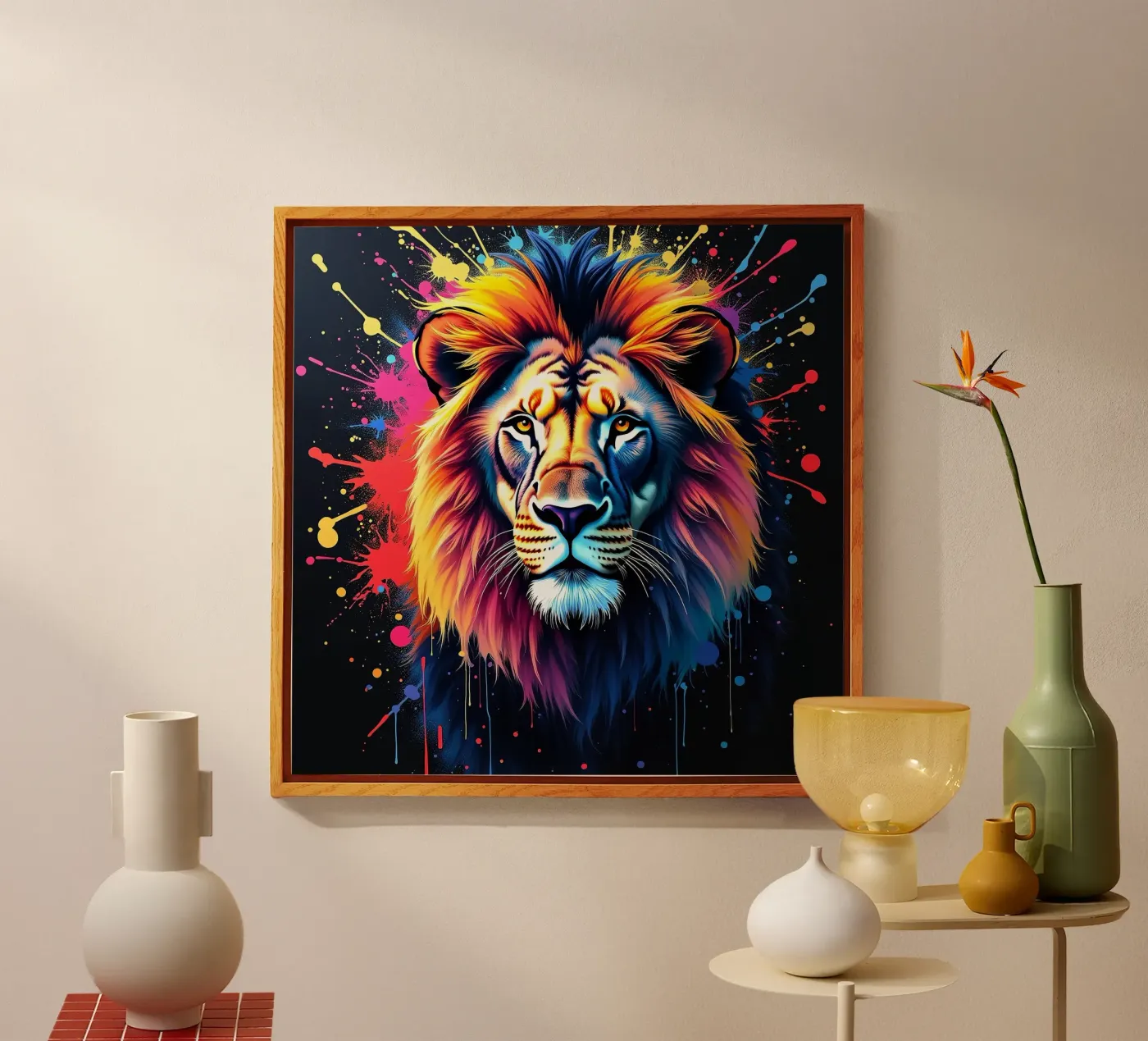 Lion_2 acryl van Tierisch bunt by LK