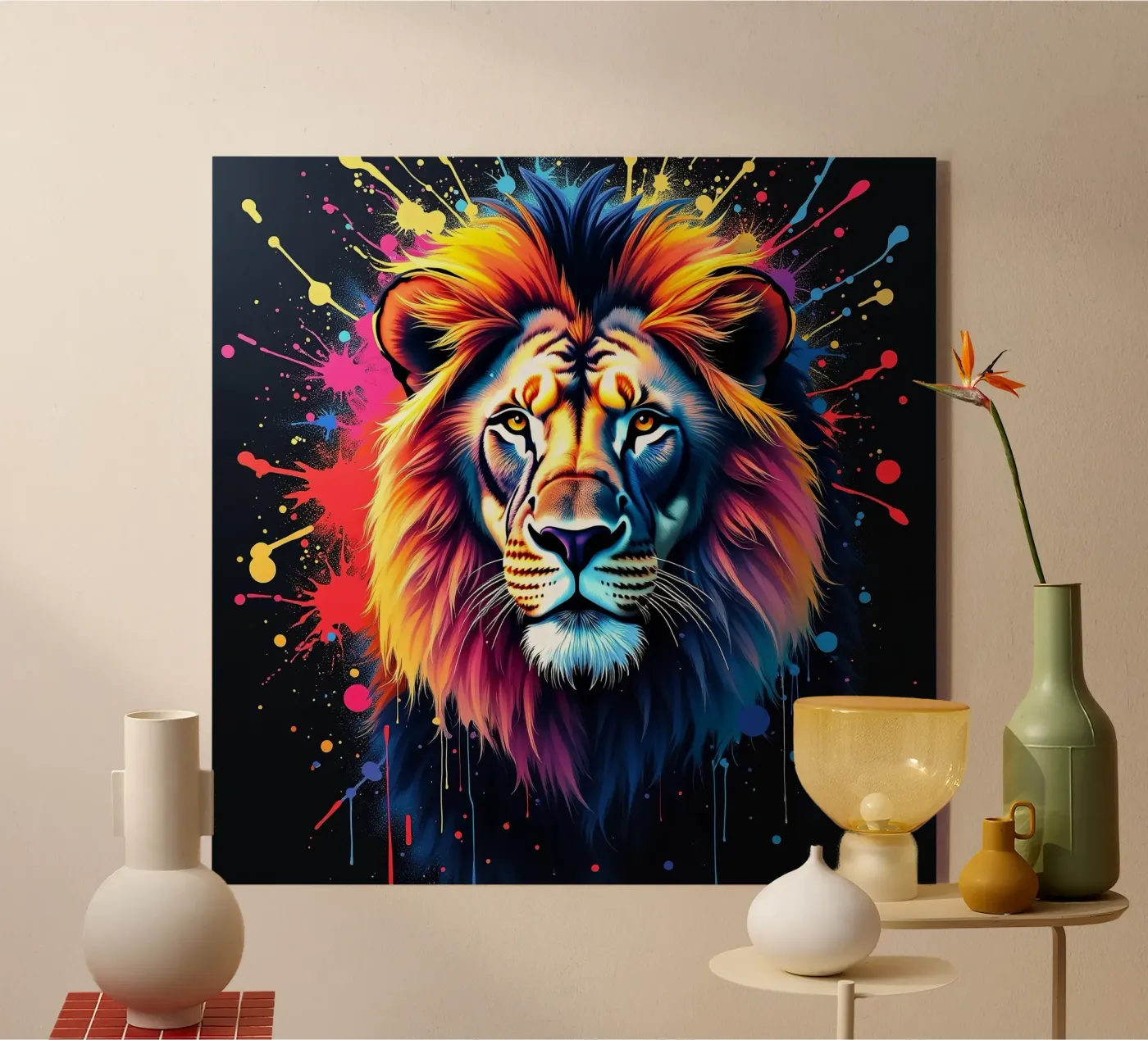 Lion_2 acryl van Tierisch bunt by LK