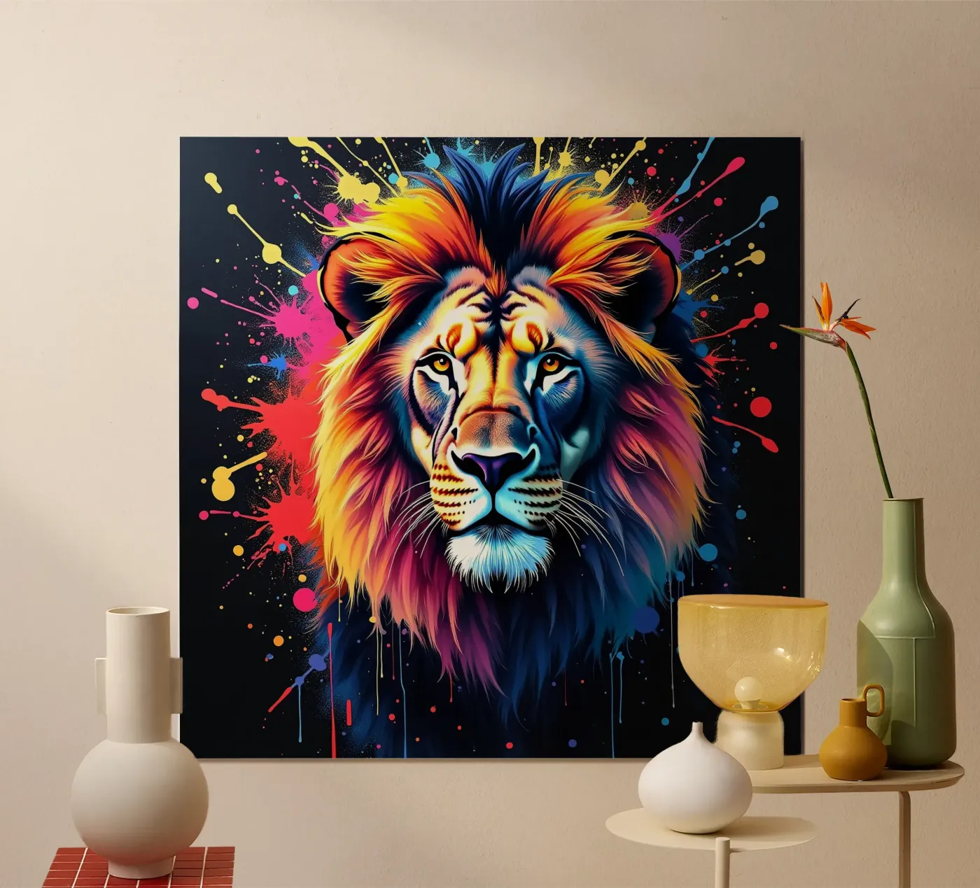 Leeuw_2 poster van Tierisch bunt by LK