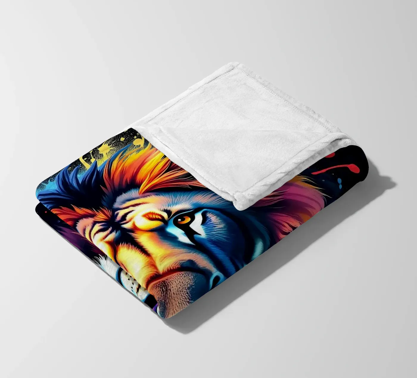 Löwe_2 Fleecedecke von Tierisch bunt by LK