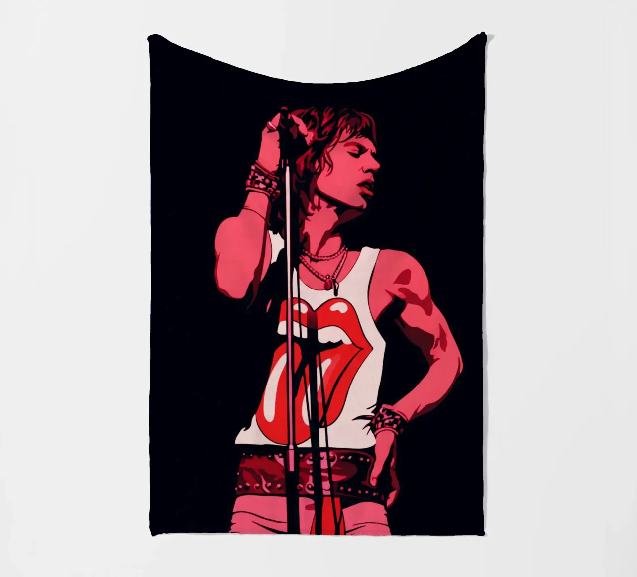 Mick Jagger in rosa nero coperta in pile da Lembayung art