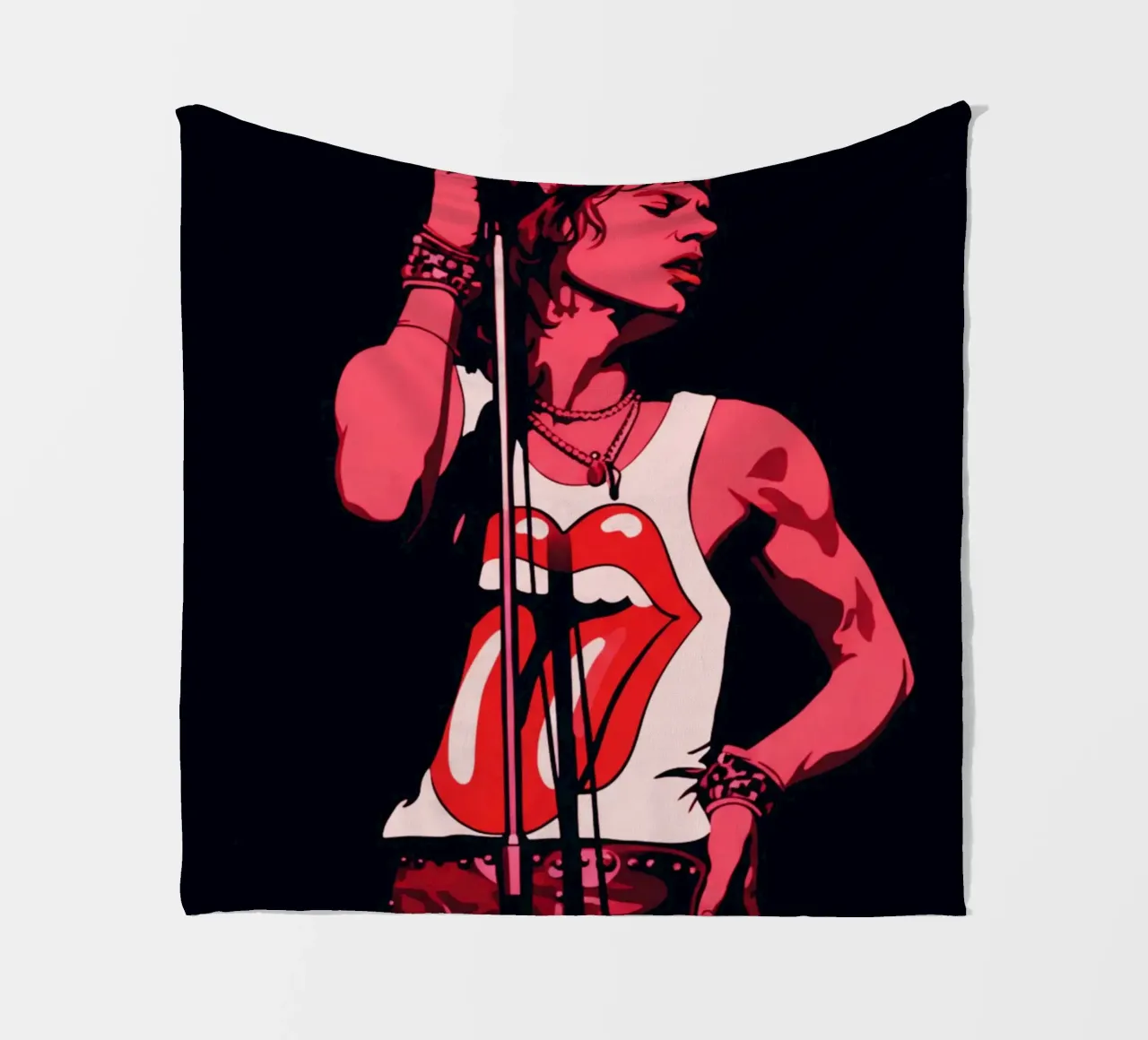 Mick Jagger in rosa nero coperta in pile da Lembayung art