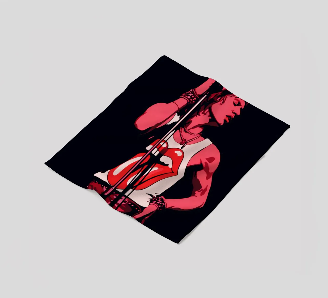 Mick Jagger in rosa nero coperta in pile da Lembayung art