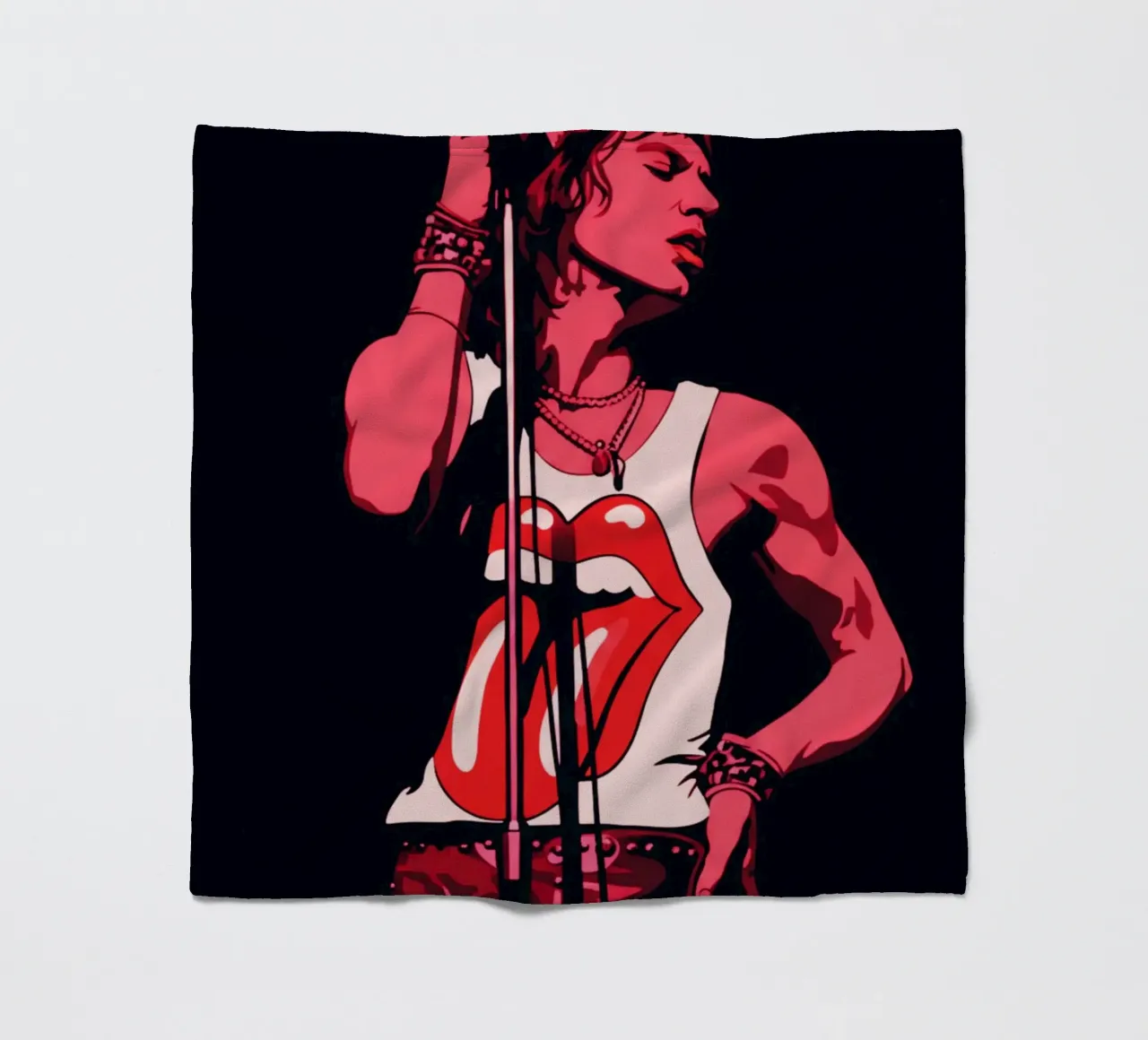 Mick Jagger in rosa nero coperta in pile da Lembayung art