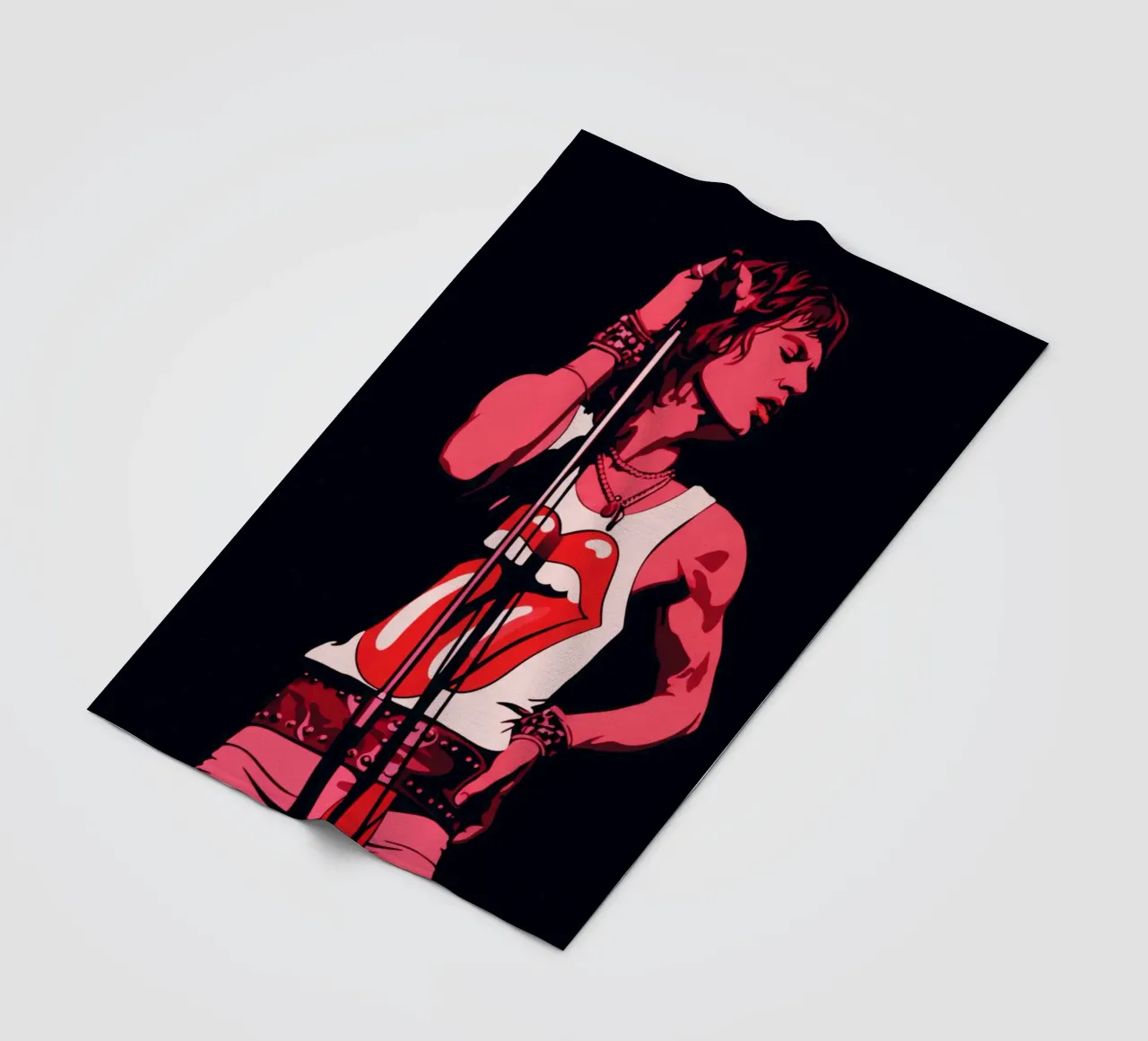 Mick Jagger in rosa nero coperta in pile da Lembayung art