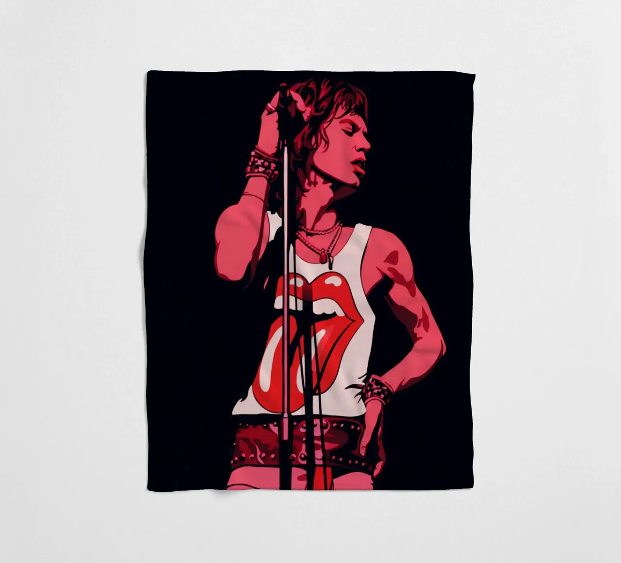 Mick Jagger in rosa nero coperta in pile da Lembayung art