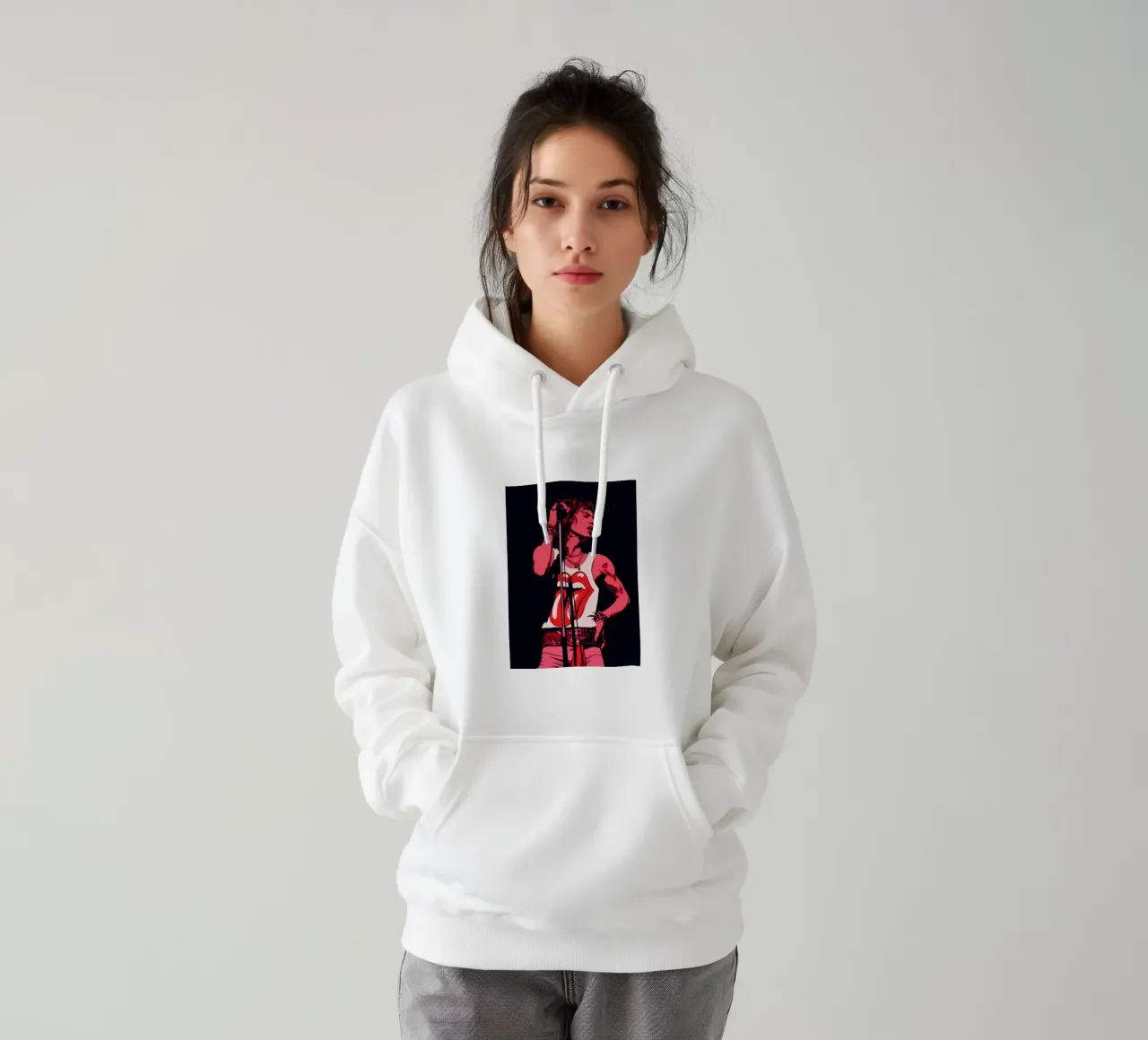 Mick Jagger in rosa nero felpa con cappuccio da Lembayung art
