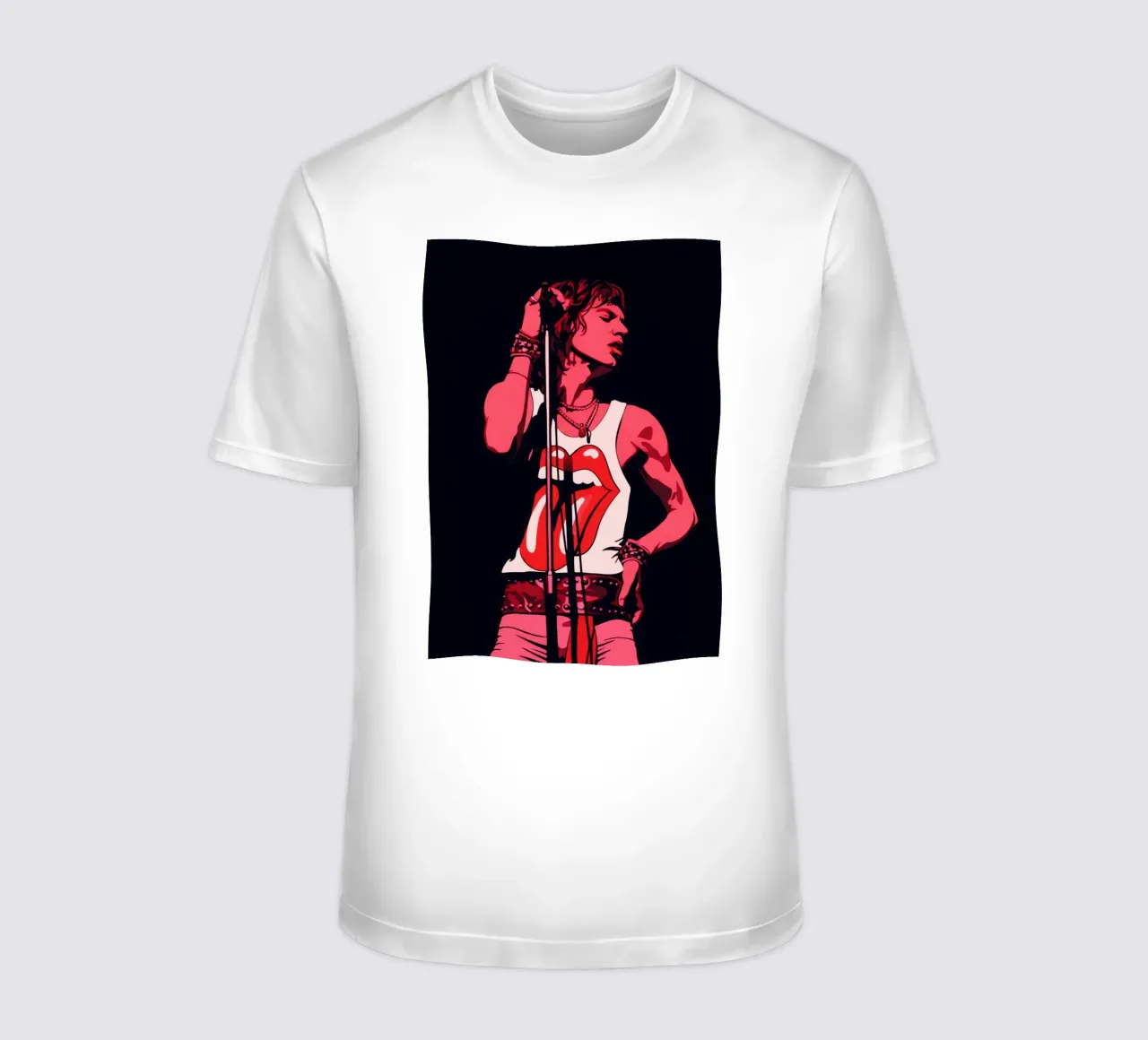 Mick Jagger in rosa nero t-shirt da Lembayung art