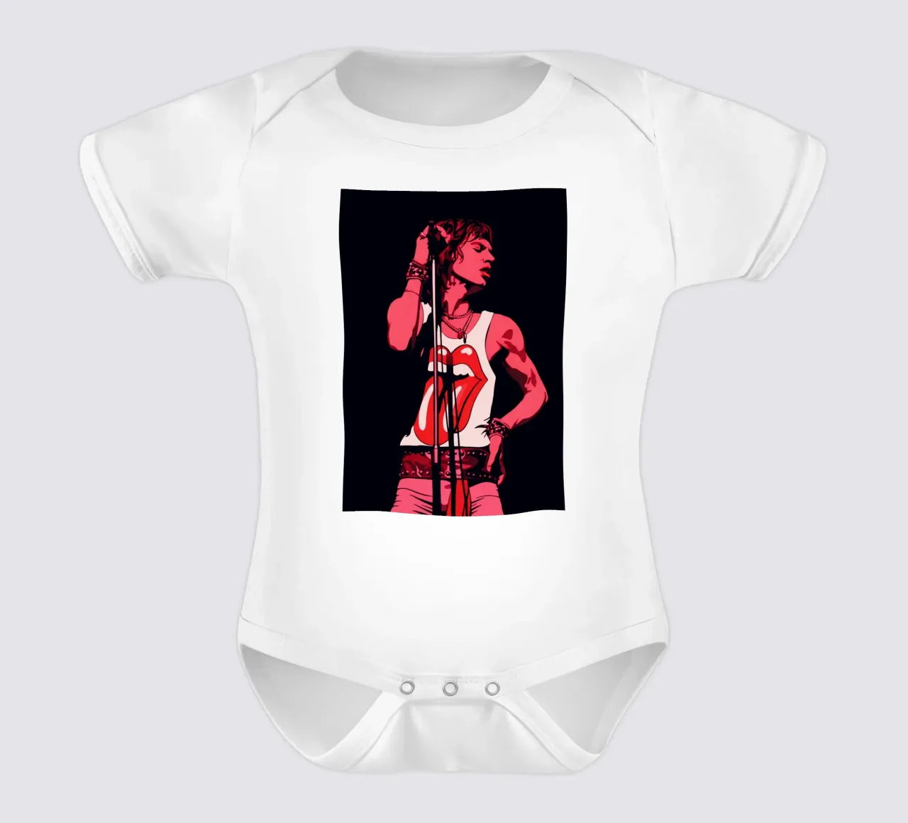 Mick Jagger in rosa nero body neonato maniche corte da Lembayung art