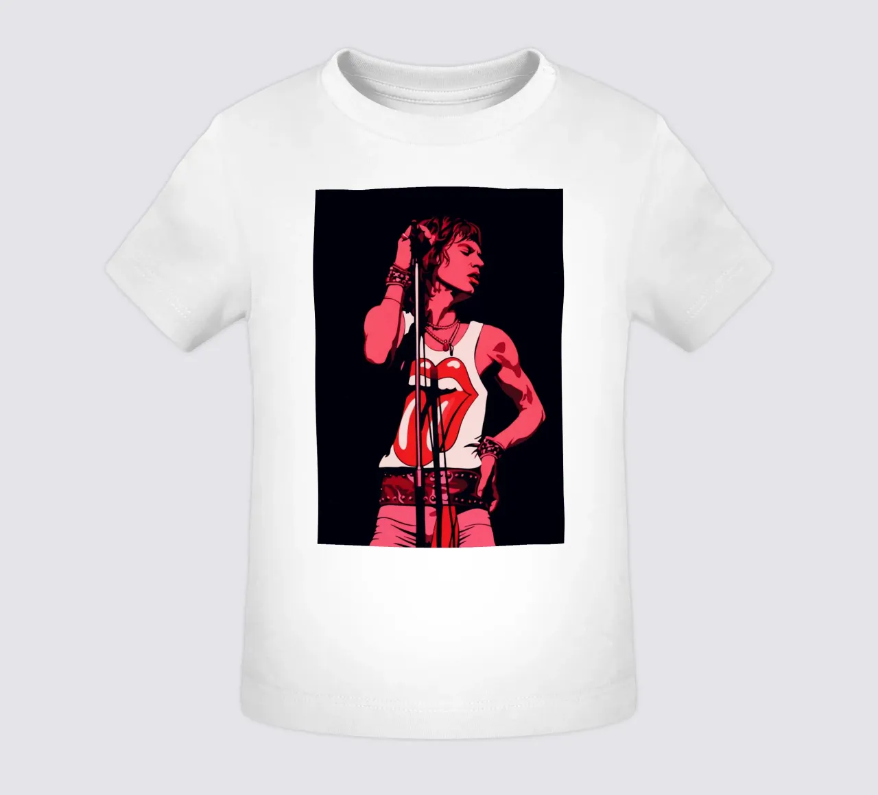 Mick Jagger in rosa nero maglietta neonato da Lembayung art