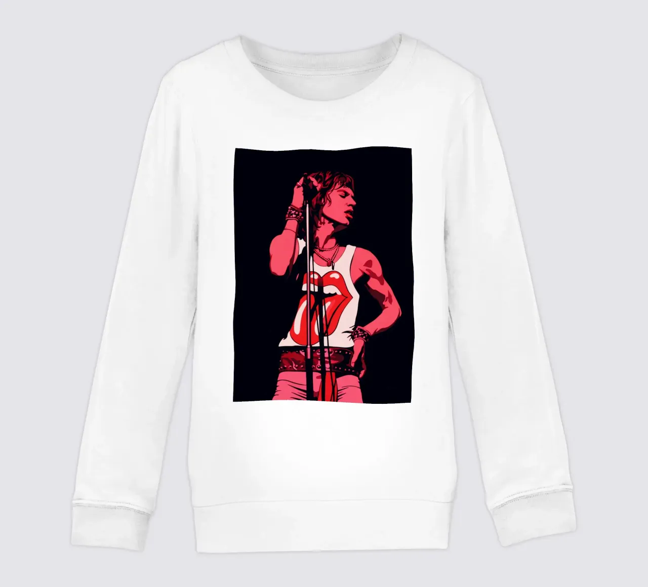 Mick Jagger in rosa nero felpa bambino da Lembayung art