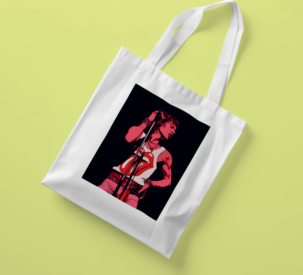 Mick Jagger in rosa nero borsa in juta da Lembayung art