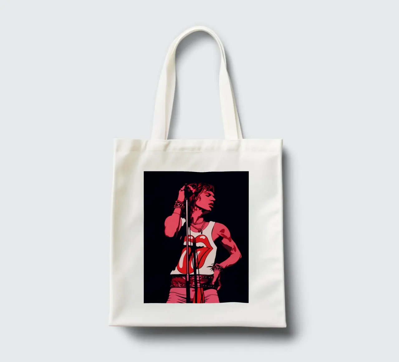 Mick Jagger in rosa nero borsa in juta da Lembayung art