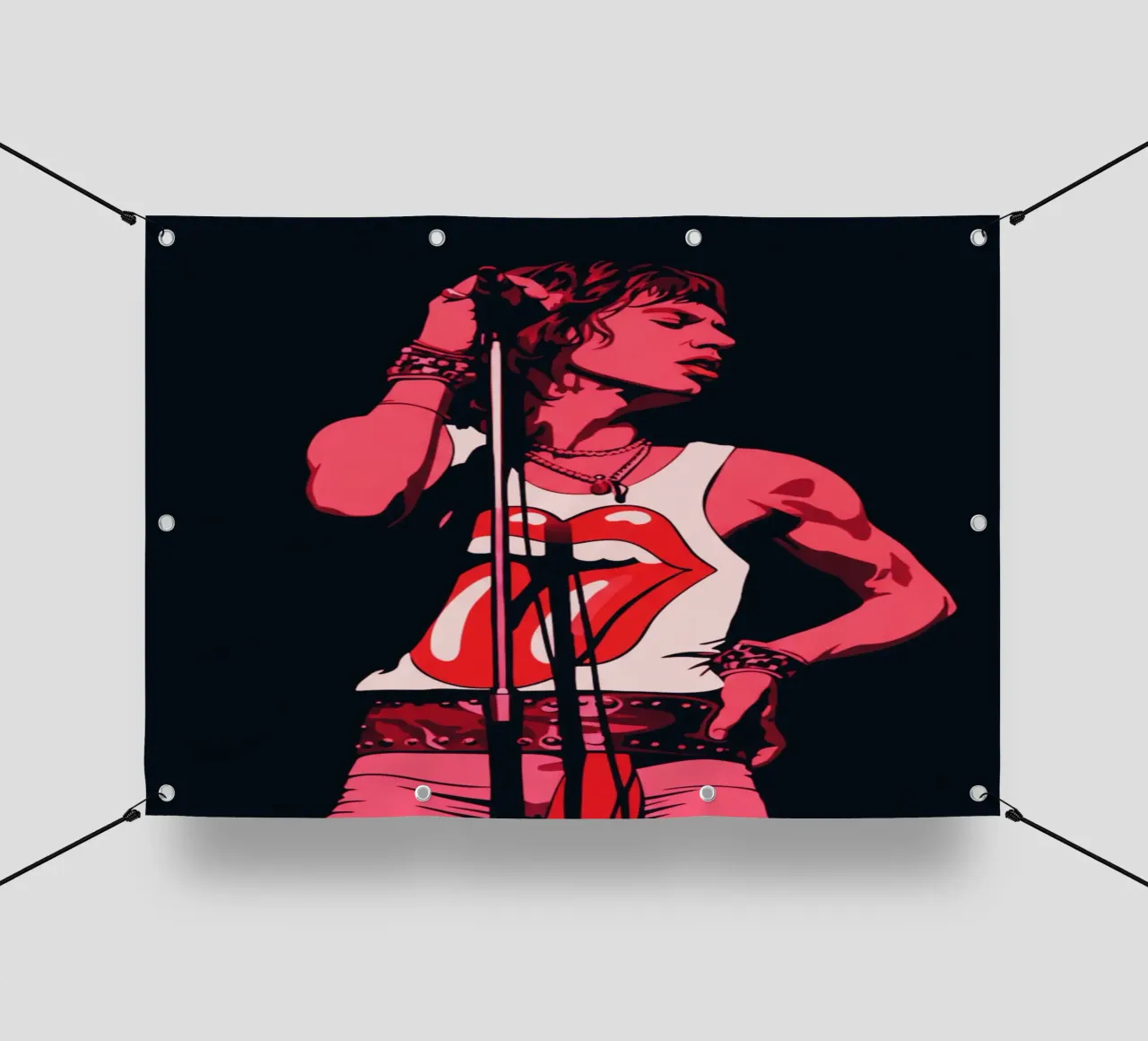 Mick Jagger in rosa nero telo in pvc da Lembayung art